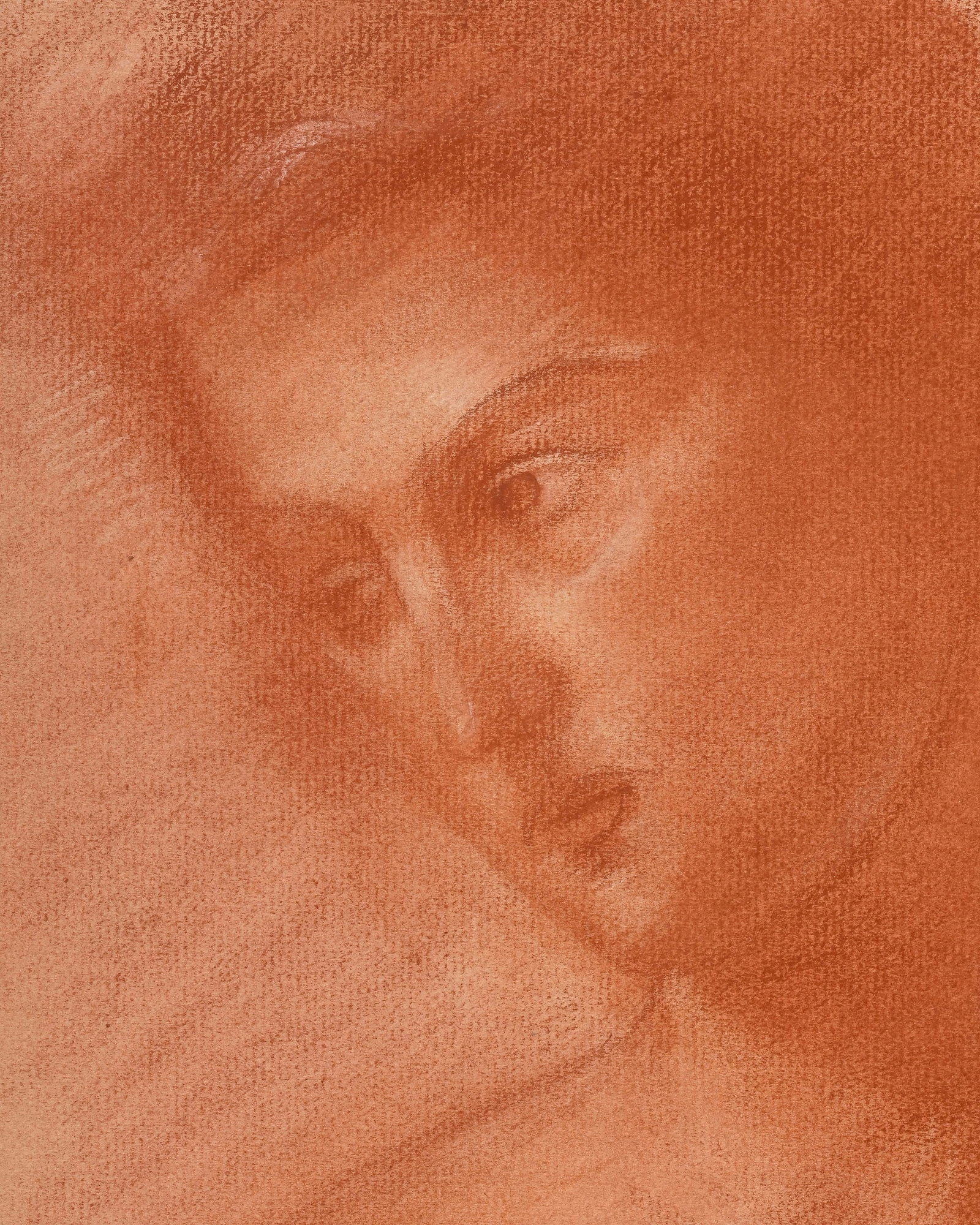 Paul Belmondo (1898-1982), Portrait de femme, sanguine sur papier, signée et dédicacé - 3