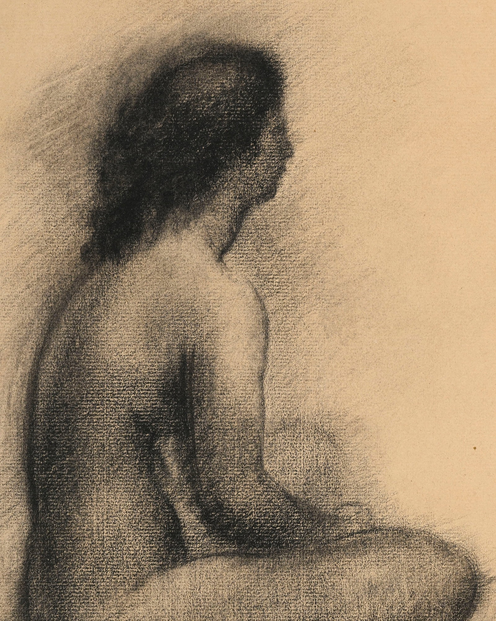 Paul Belmondo (1898-1982), Nu de profil, fusain sur papier, signé, 37x29,5 cm - 3