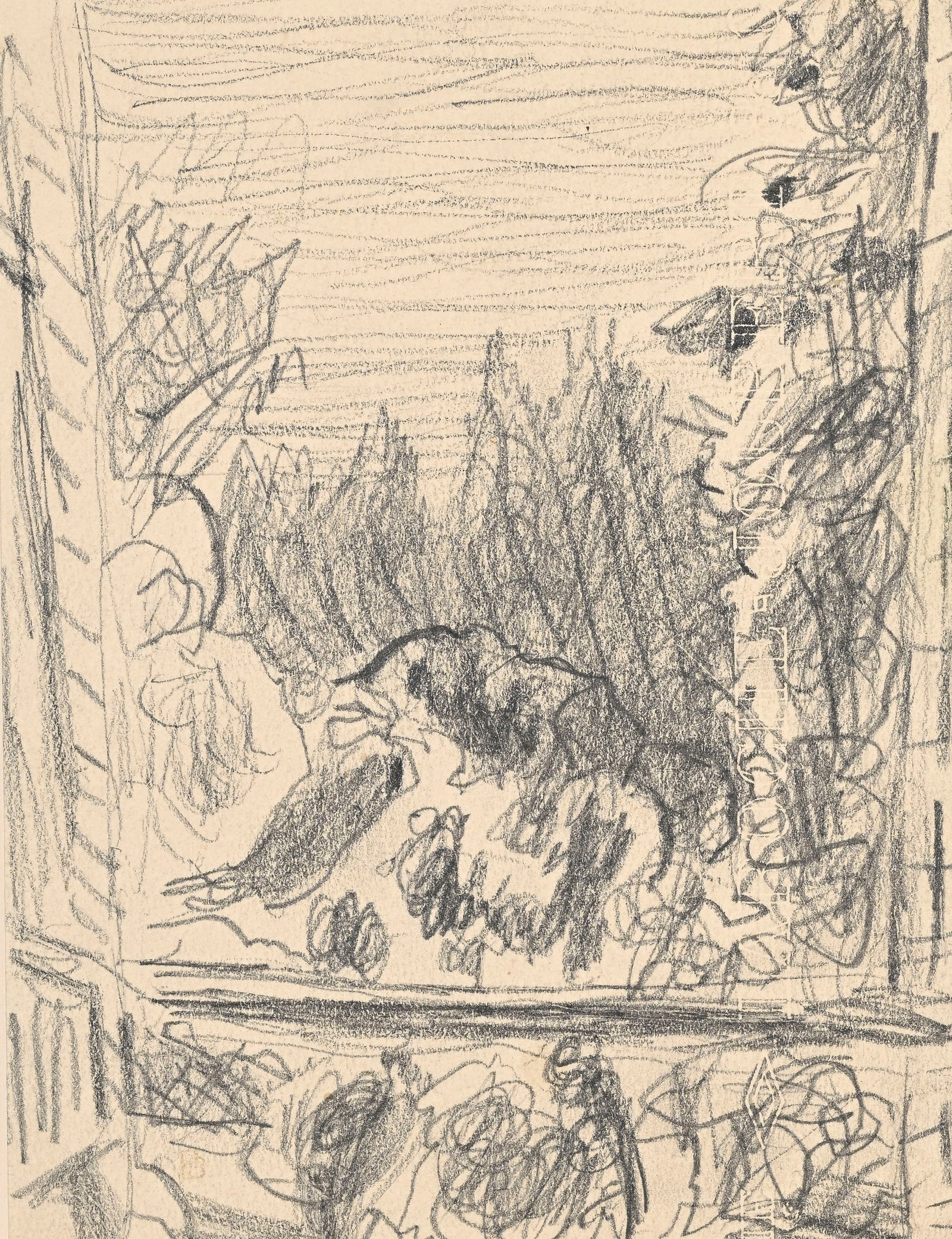 Pierre Bonnard (1867-1947), attribué à, "La petite fenêtre", vers 1940, crayon de gra: Pierre Bonnard (1867-1947), attribué à, "La petite fenêtre", vers 1940, crayon de graphite sur papier, tampon de l'atelier, 17x13 cm (à vue) Provenance: Galerie Arta, Genève,