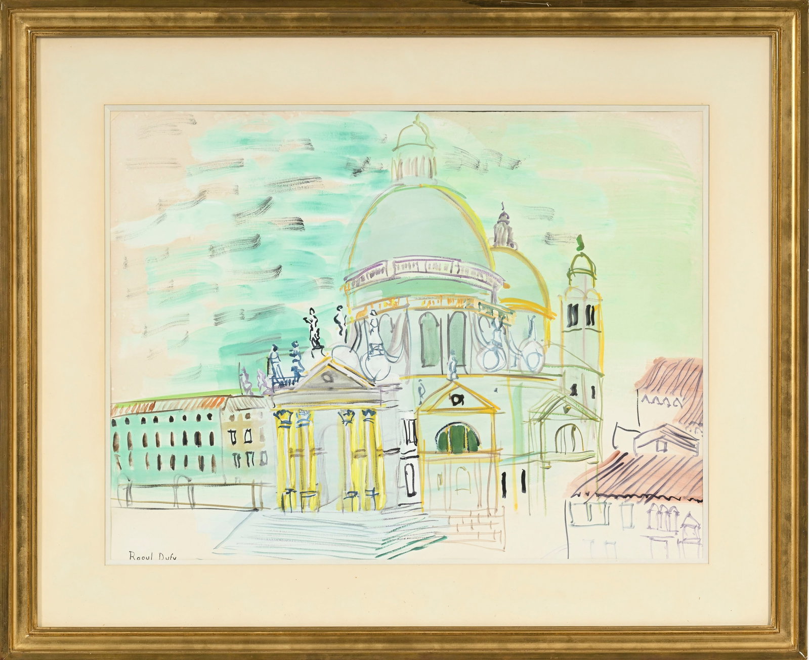 Raoul Dufy (1877-1953), "La Salute", 1938, aquarelle sur papier, tampon de la signature, 47x62,5 cm  - 2