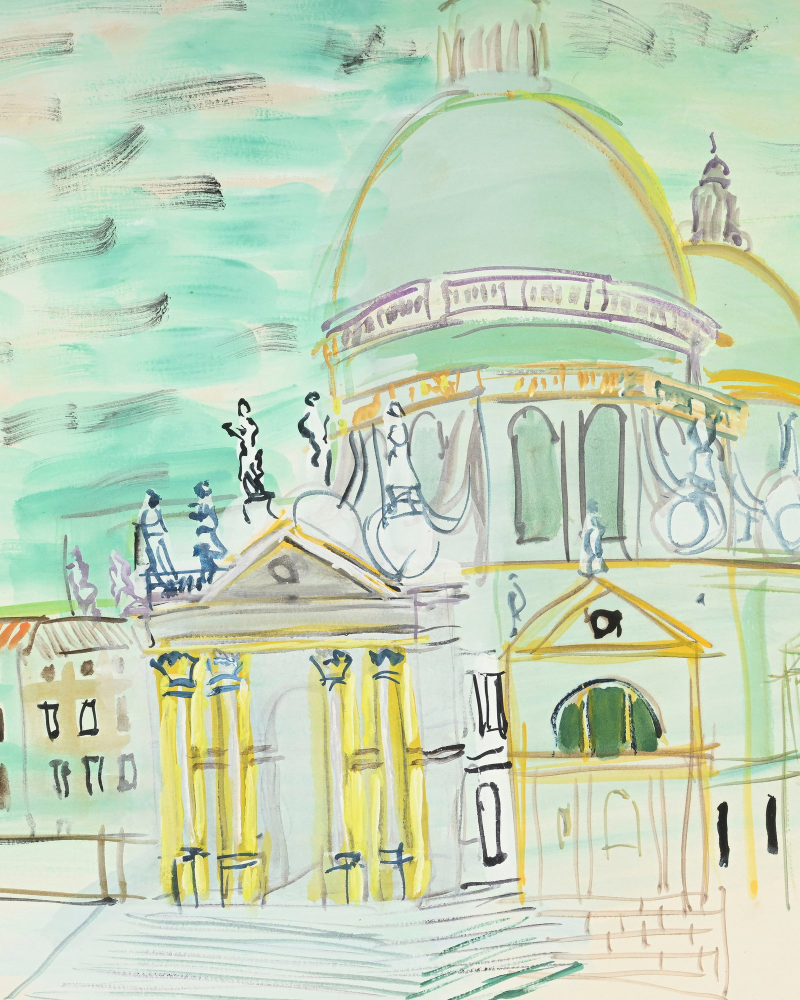 Raoul Dufy (1877-1953), "La Salute", 1938, aquarelle sur papier, tampon de la signature, 47x62,5 cm  - 3