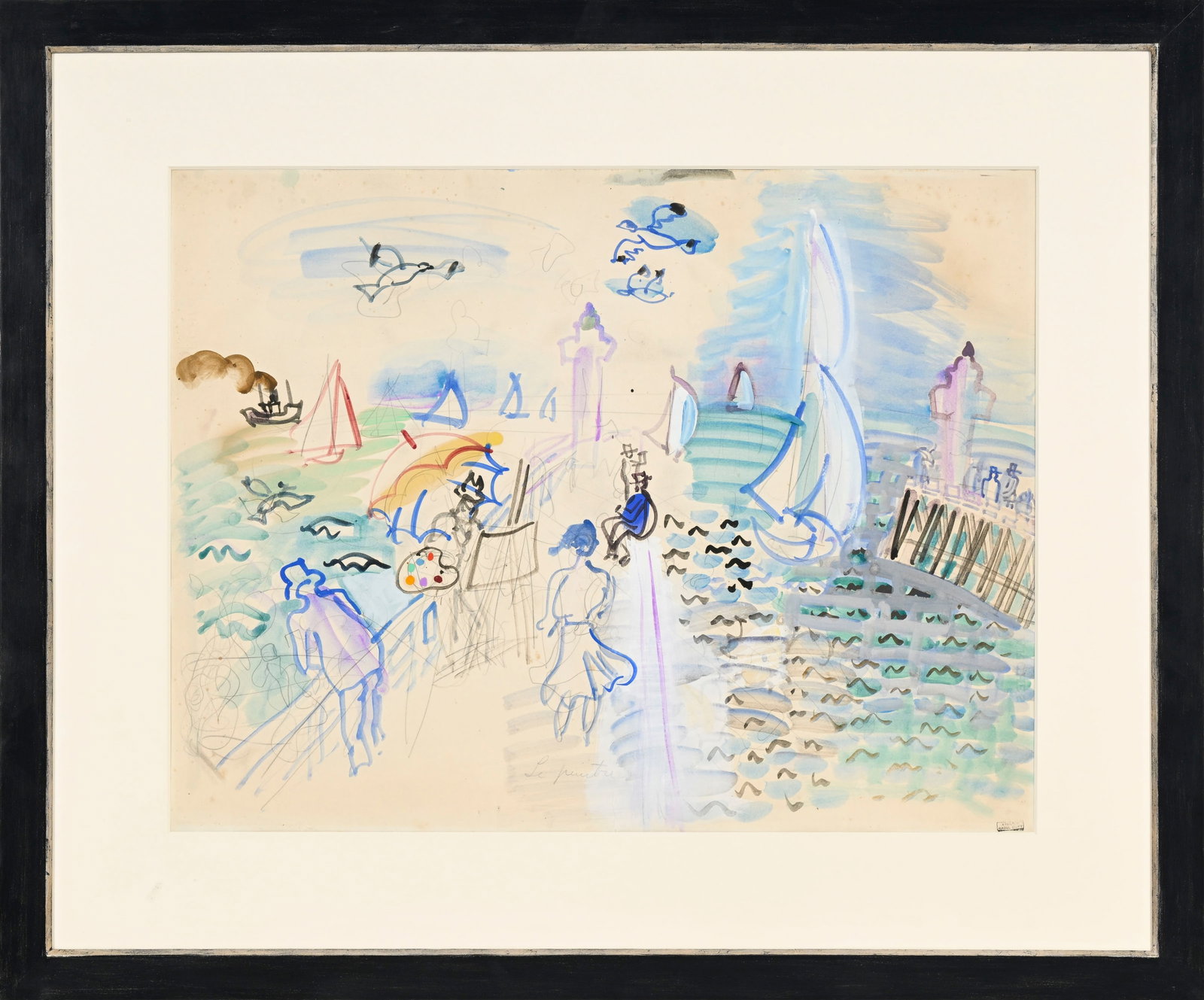 Raoul Dufy (1877-1953), "Les jetées de Trouville-Deauville", aquarelle, gouache et crayon de gr - 2