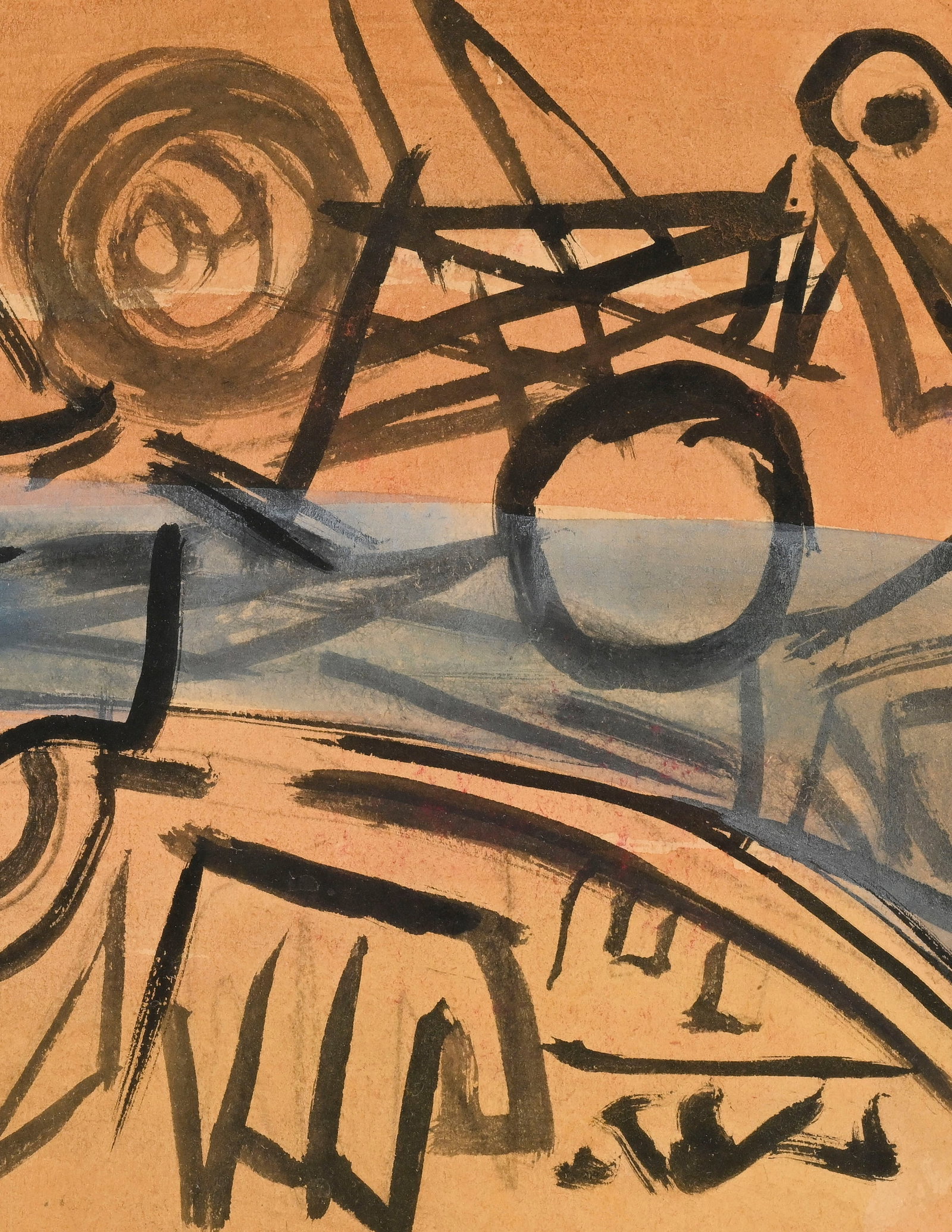 Louis Latapie (1891-1972), Composition, encre et aquarelle sur papier, signée, 25x32 cm (à - 3