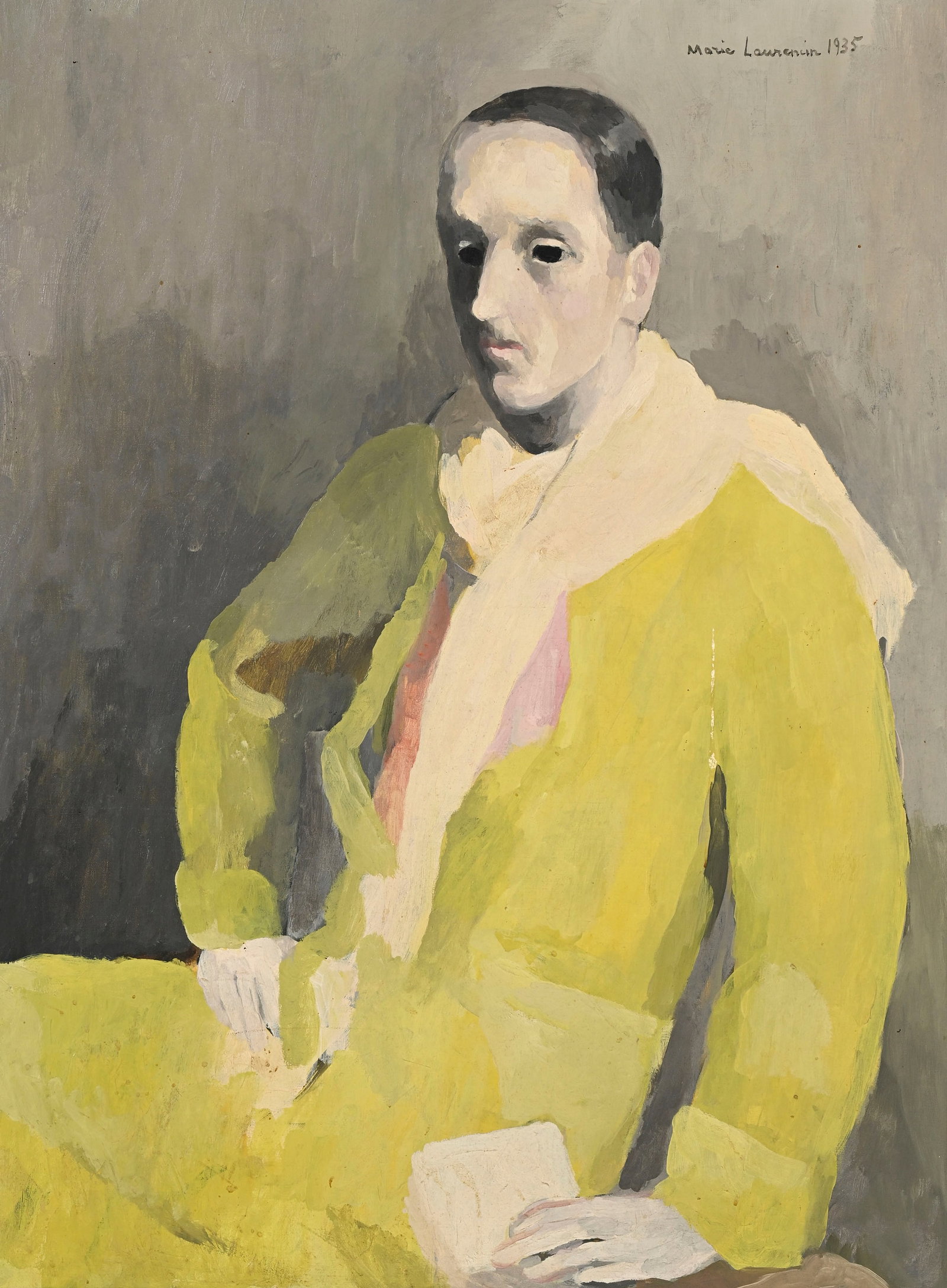 Marie Laurencin (1883-1956), "Albert Flament", 1935, huile sur toile, signée et datée, 92x: Marie Laurencin (1883-1956), "Albert Flament", 1935, huile sur toile, signée et datée, 92x71 cm Provenance: Albert Flament, Paris, (acquis directement auprès de l'artiste); Collection