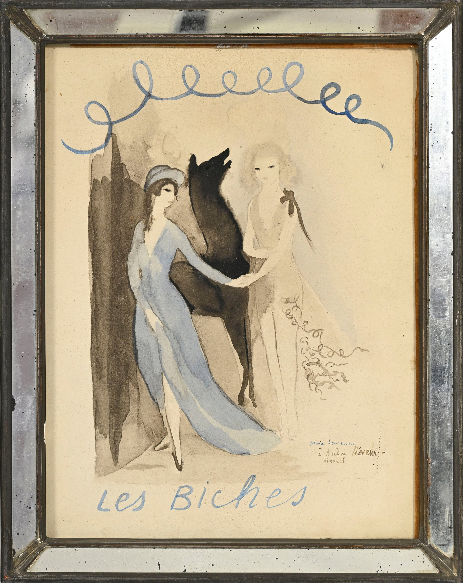 Marie Laurencin (1883-1956), "Les Biches", aquarelle sur papier, signée, titrée et dé - 2