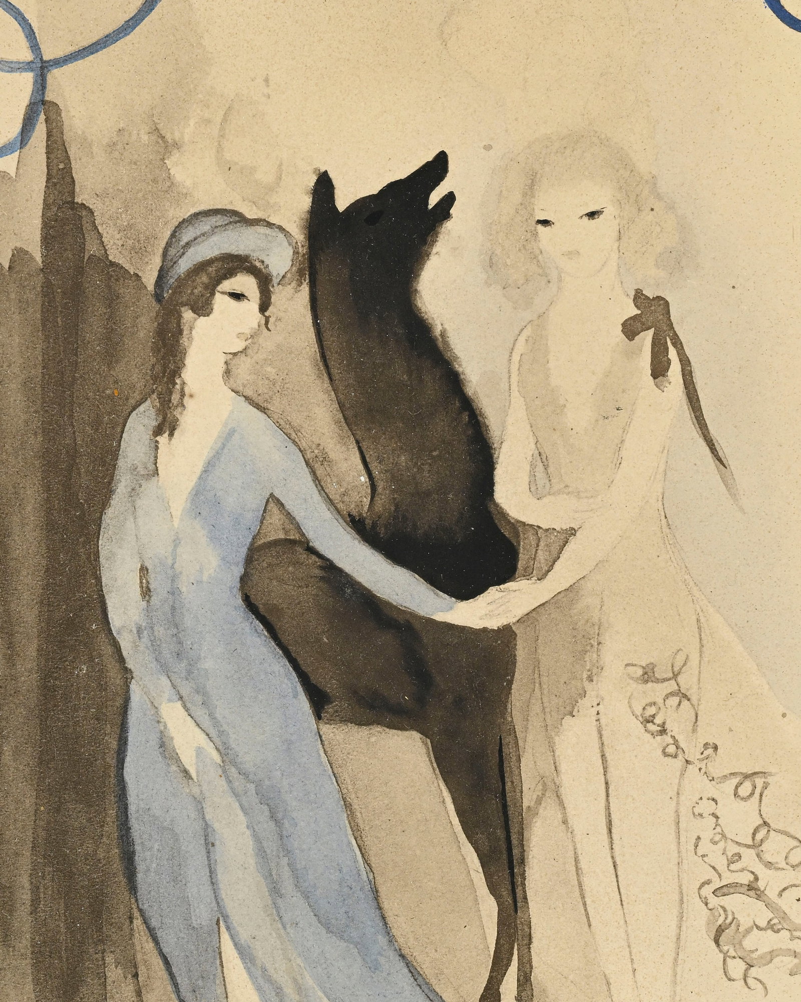 Marie Laurencin (1883-1956), "Les Biches", aquarelle sur papier, signée, titrée et dé - 3