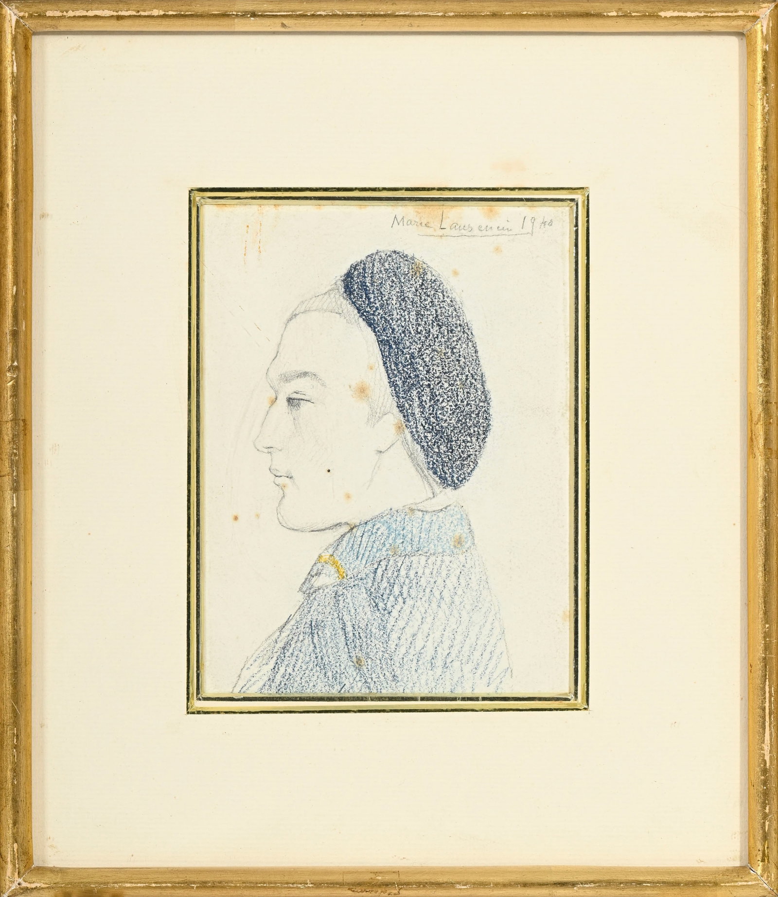 Marie Laurencin (1883-1956), Portrait de femme, 1940, crayon de graphite et crayon de couleur sur pa - 2
