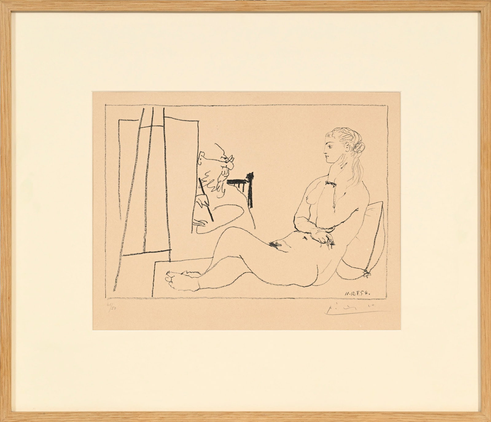 Pablo Picasso (1881-1973), "Le modèle étendu", lithographie, signée et datée "11 - 2