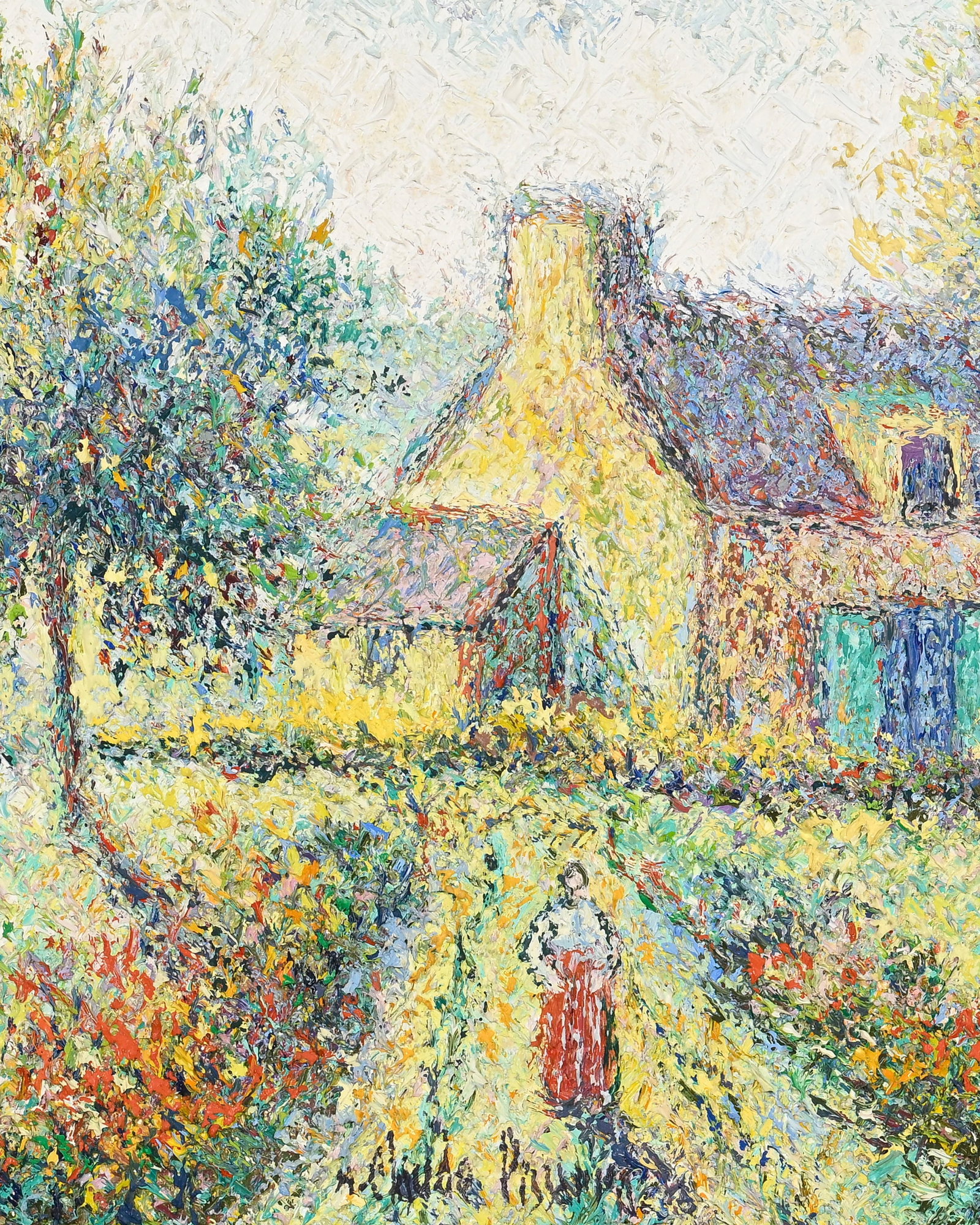 Hugues Claude Pissarro (1935), "Le clos fleuri à Suresnes", huile sur toile, signée, contr - 3