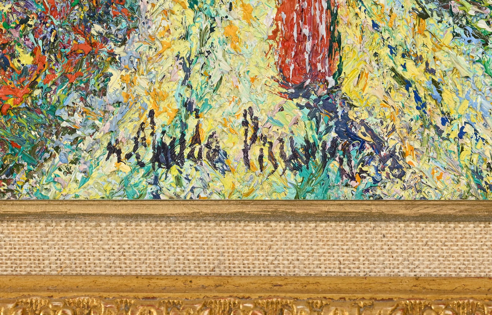 Hugues Claude Pissarro (1935), "Le clos fleuri à Suresnes", huile sur toile, signée, contr - 4