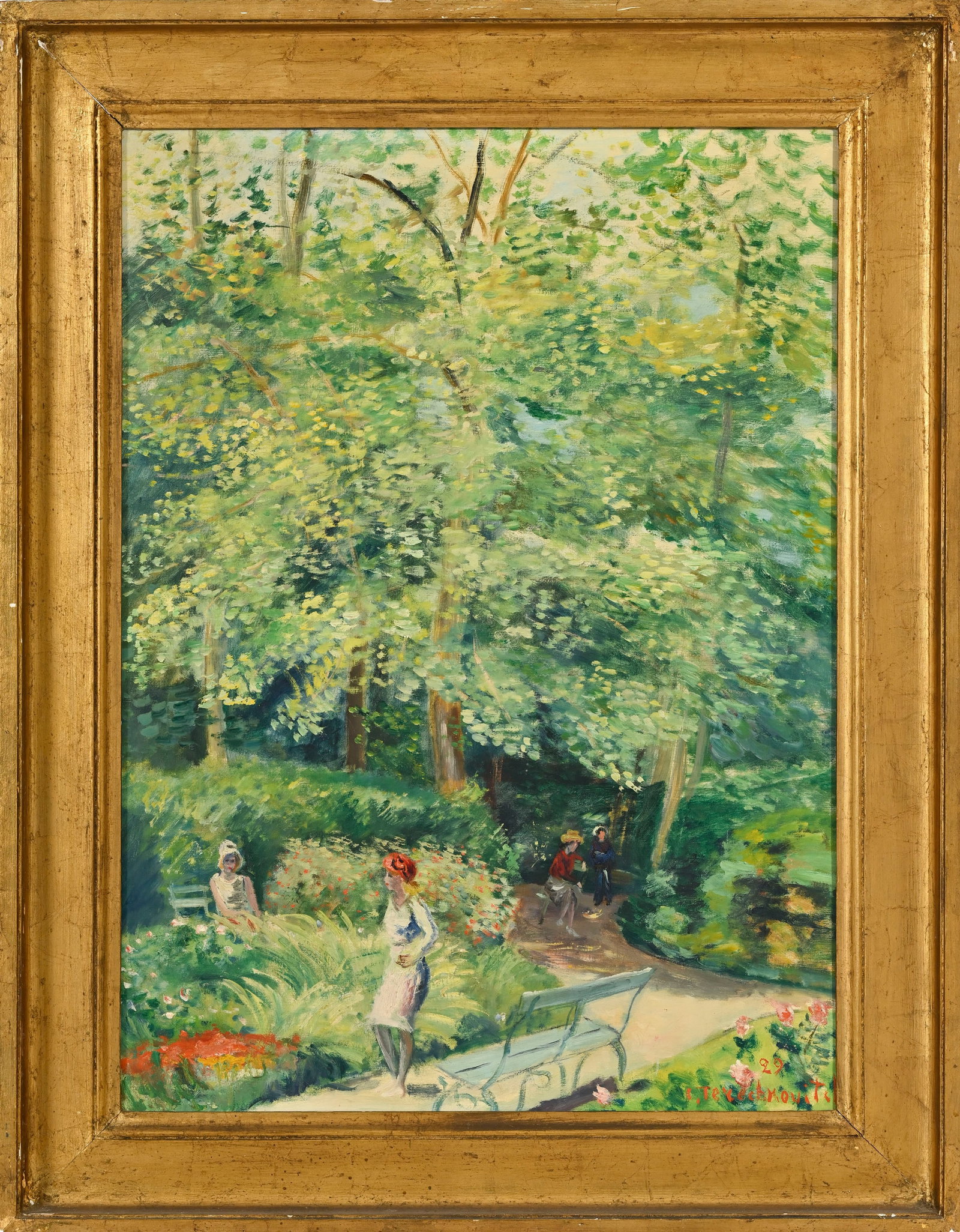 Constantin Andréevitch Terechkovitch (1902-1978), Femmes au jardin, 1929, huile sur toile, sign - 2