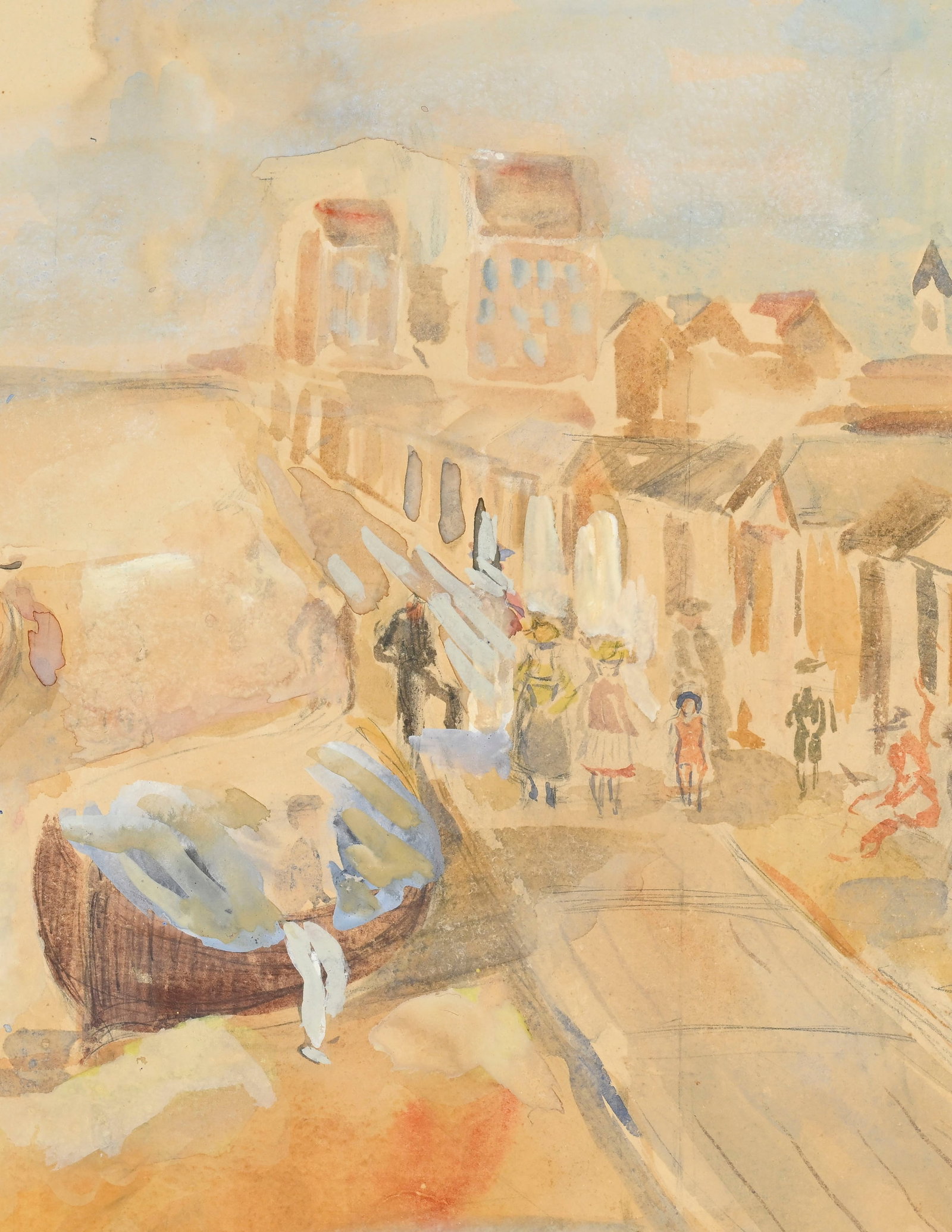 Constantin Andréevitch Terechkovitch (1902-1978), "Plage d'Etretat", aquarelle et rehauts de go - 3