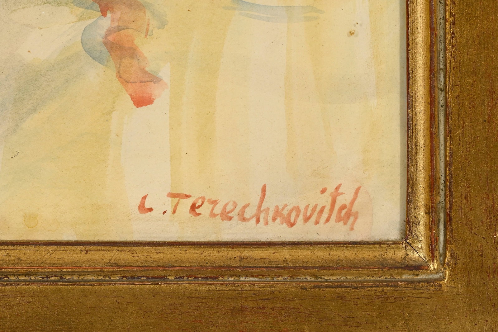 Constantin Andréevitch Terechkovitch (1902-1978), Femme à la mandoline, aquarelle, gouache - 4