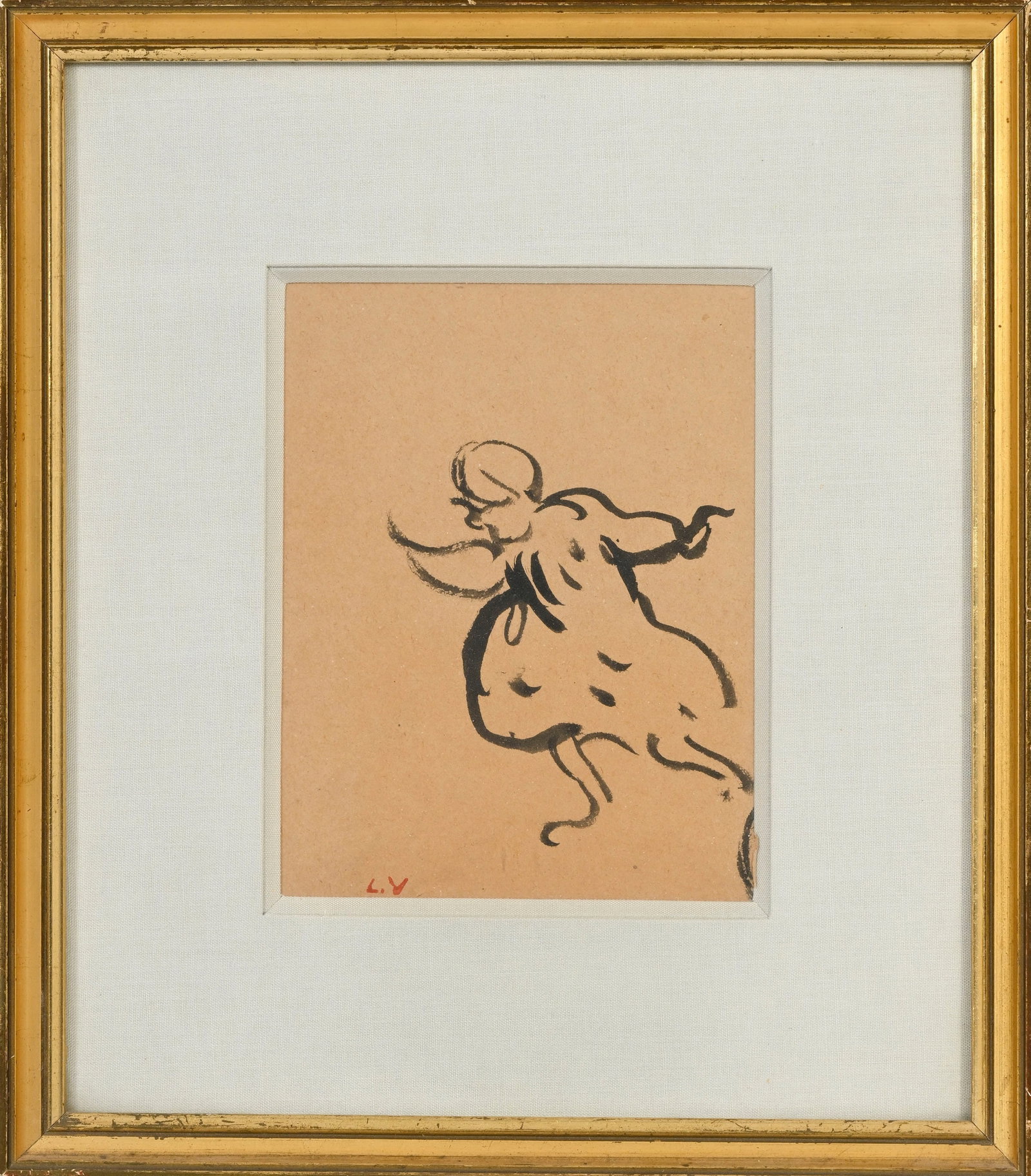 Louis Valtat (1869-1952), "Fillette courant", encre de Chine sur papier, monogrammée, 15x11,5 c - 2