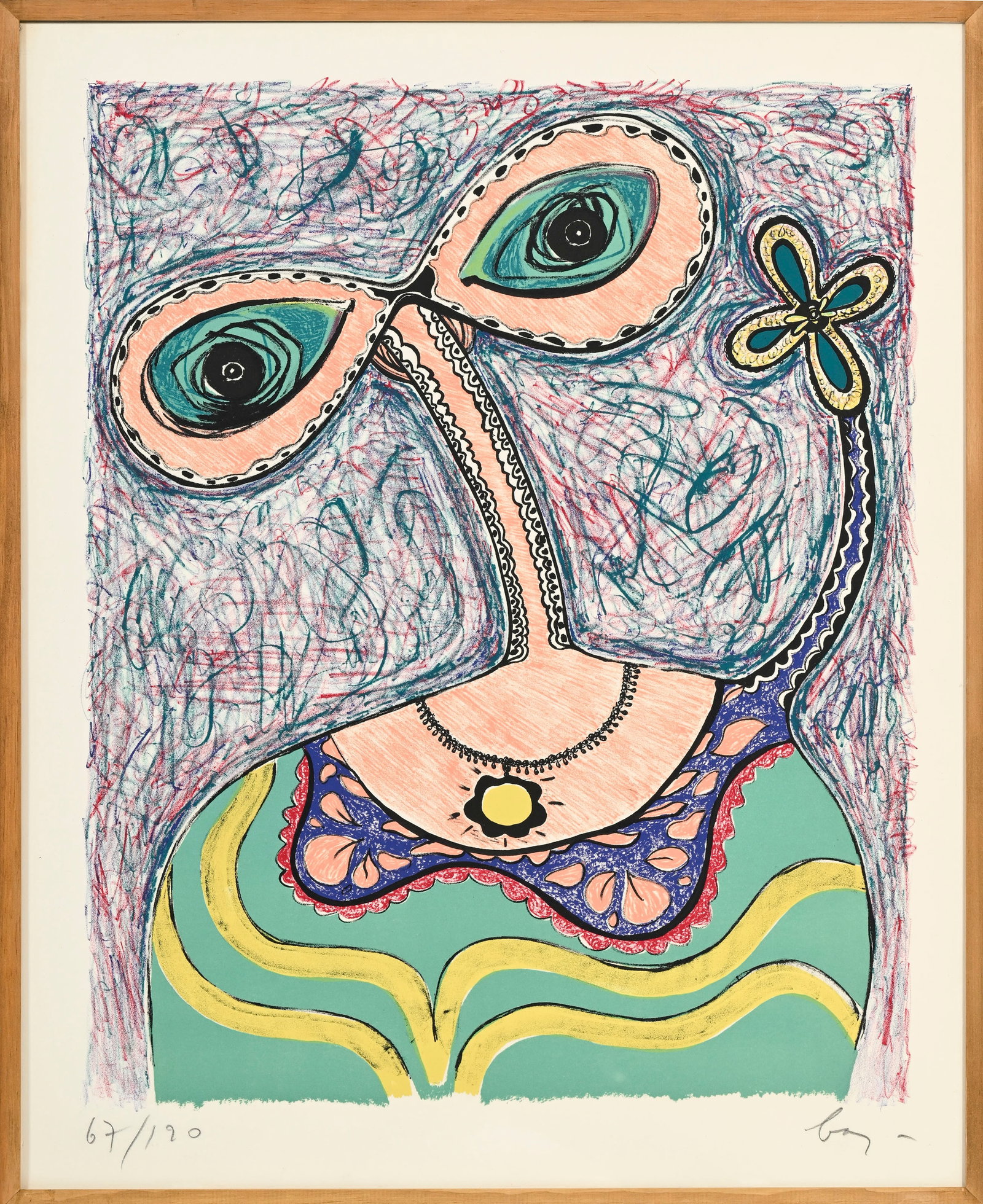 Enrico Baj (1924-2003), d'après, "Dame en robe du soir", 1972, lithographie en couleurs, sign&# - 2