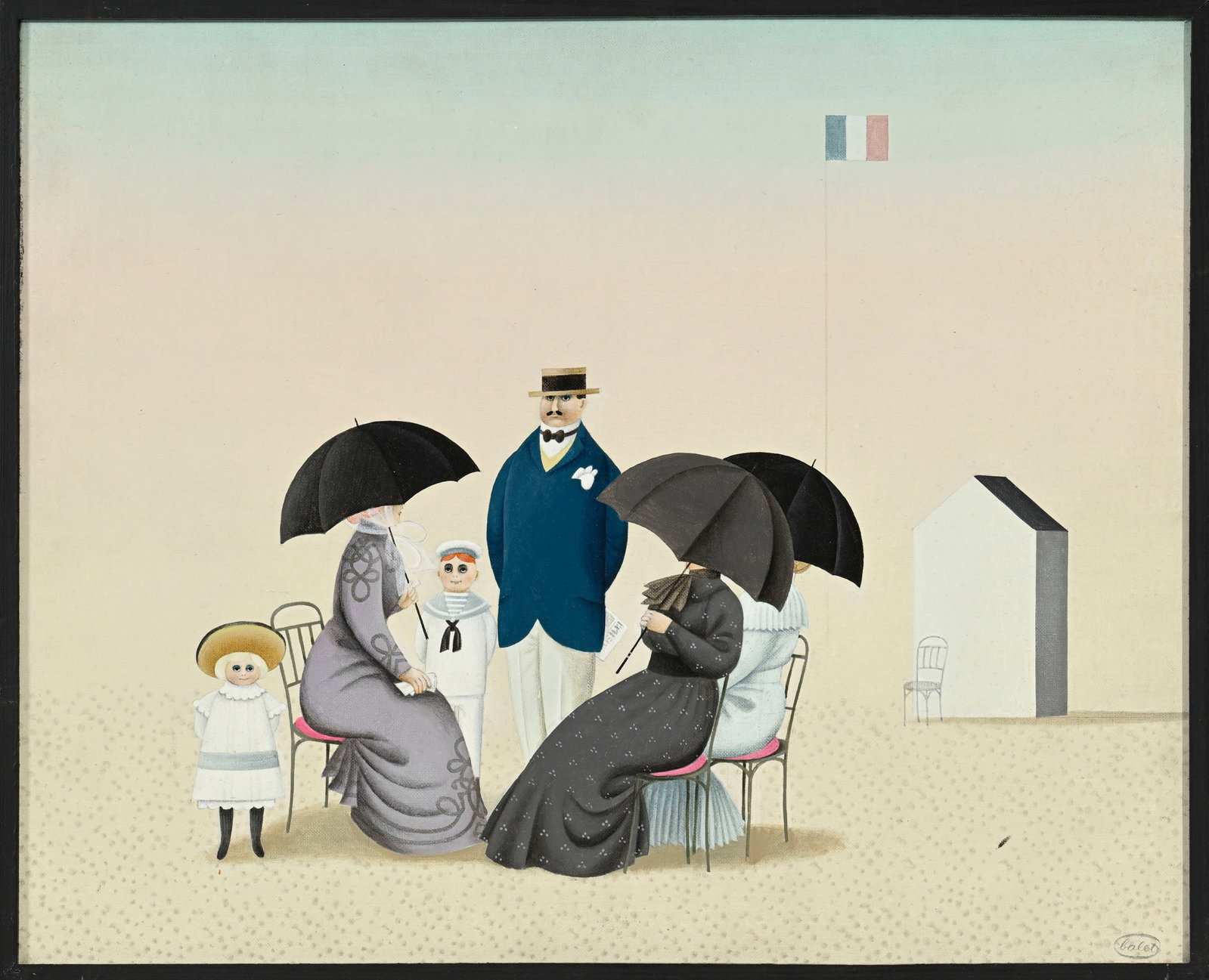 Jan Balet (1913-2009), "À la plage", acrylique sur toile, signée, contresignée et tit - 2