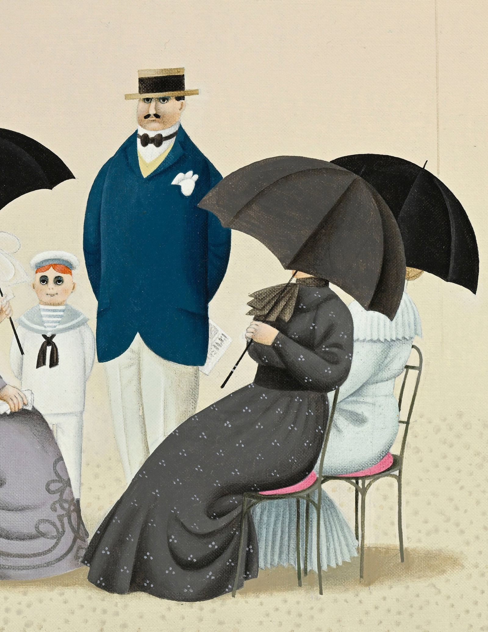 Jan Balet (1913-2009), "À la plage", acrylique sur toile, signée, contresignée et tit - 4