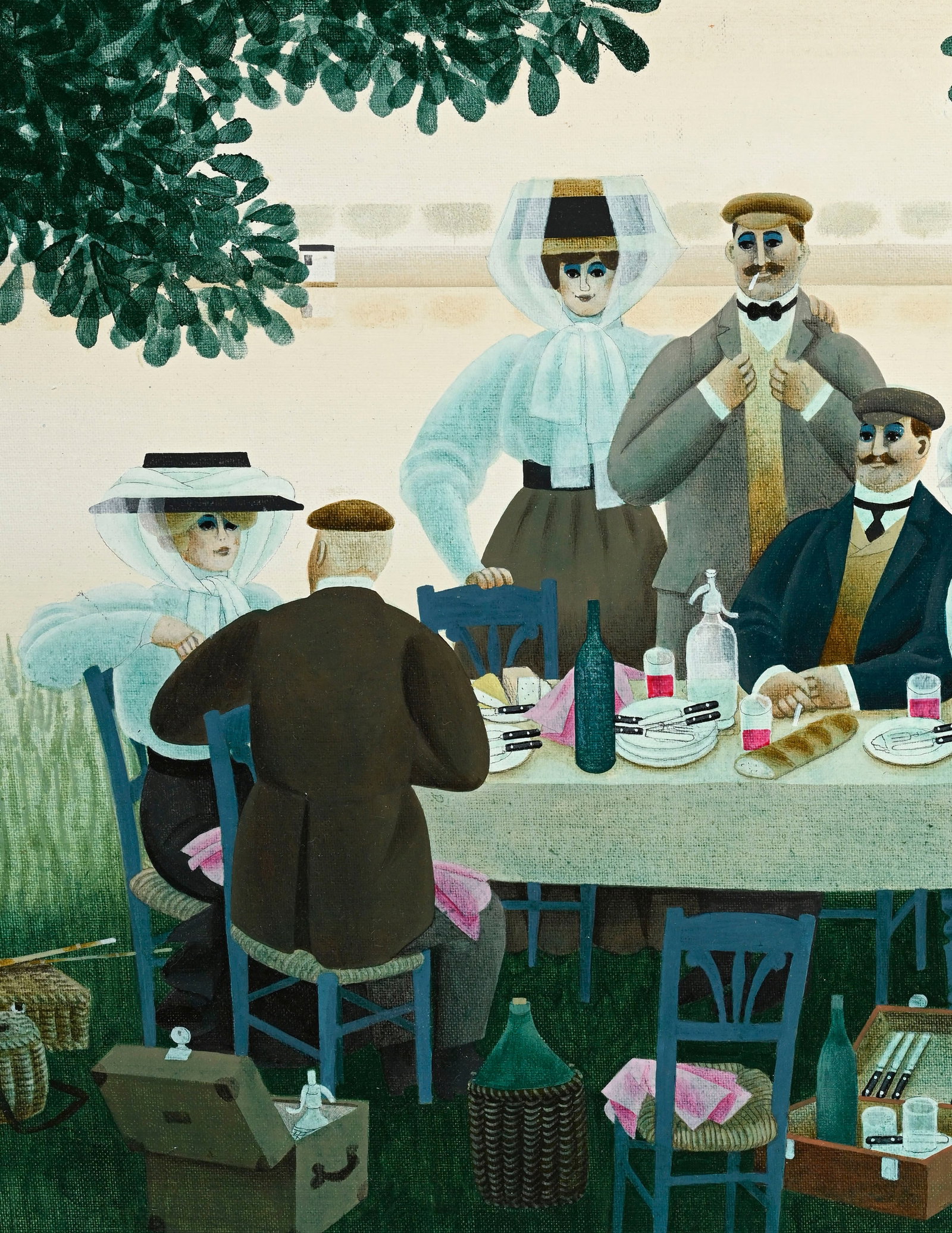 Jan Balet (1913-2009), "Déjeuner sur l'herbe", acrylique sur toile, signée, contresign - 3