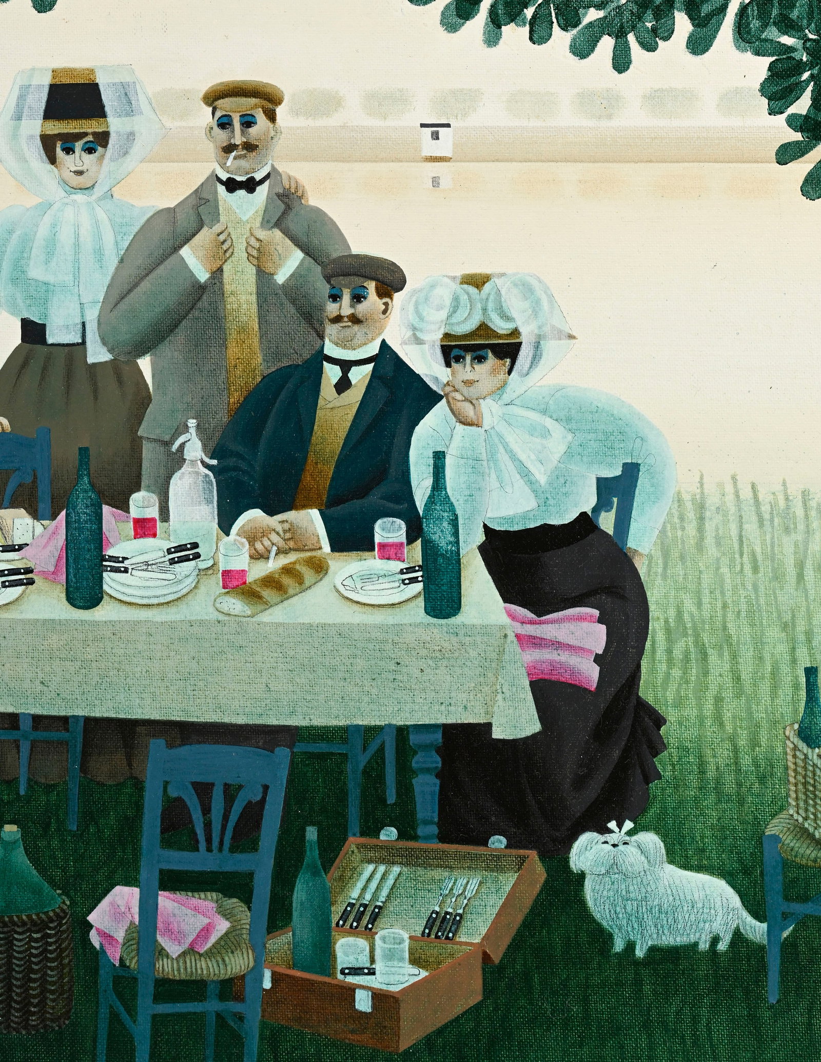 Jan Balet (1913-2009), "Déjeuner sur l'herbe", acrylique sur toile, signée, contresign - 4