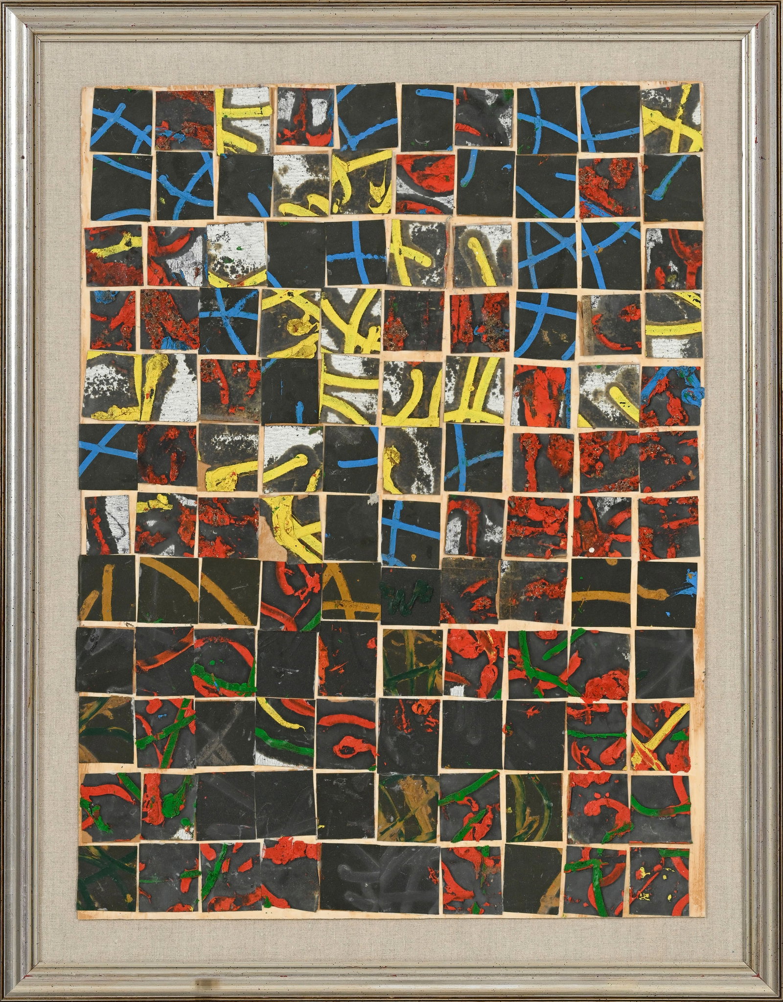 Remo Bianco (1922-1988), Composition, 1955, collage sur panneau, signé et daté au verso, 6 - 2