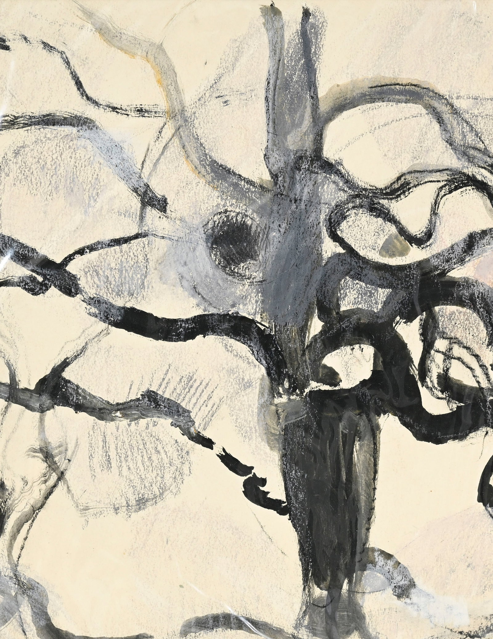 Gustav Bolin (1920-1999), Composition, encre, gouache et pastel sur papier, signé, 37x50,5 cm ( - 3