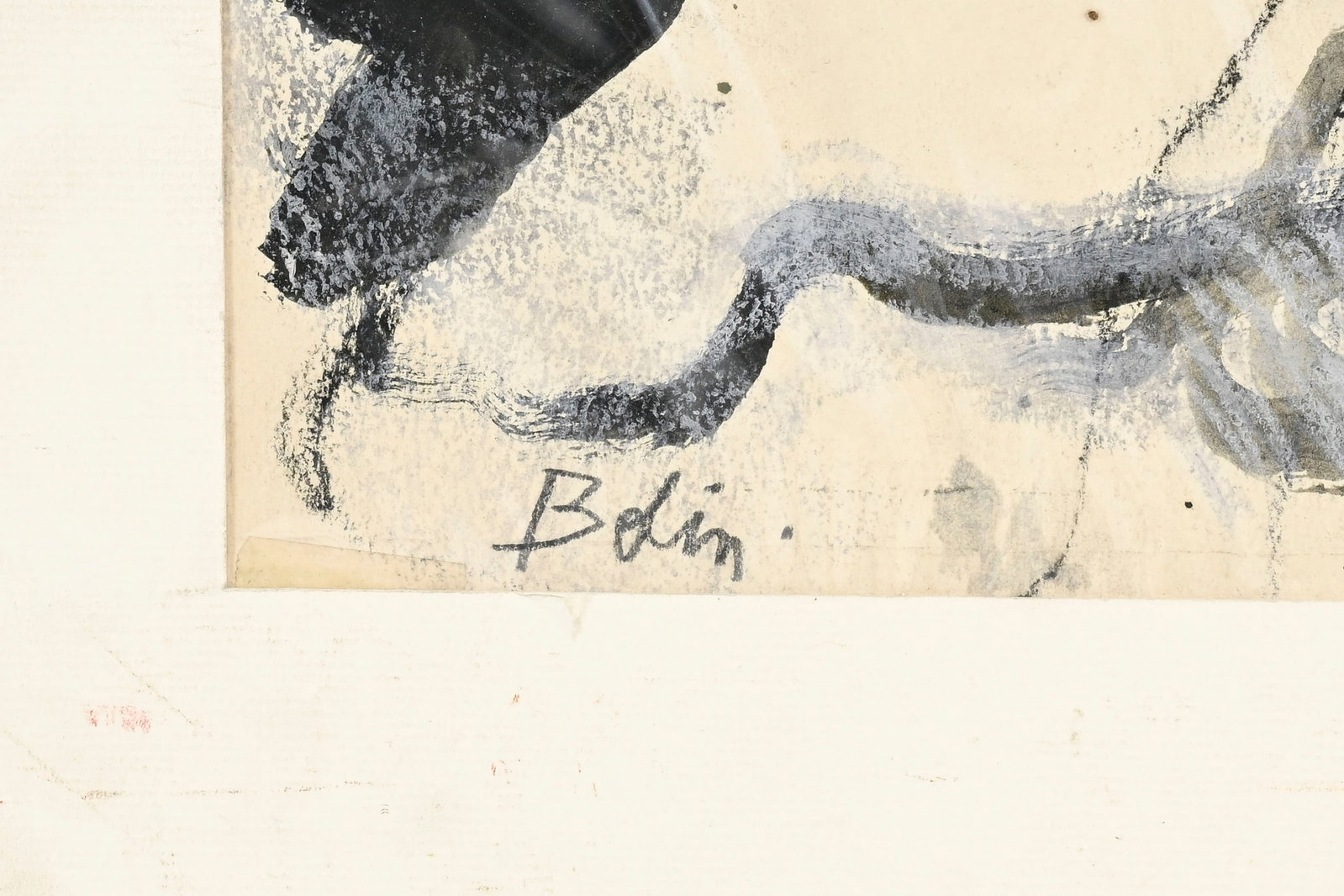Gustav Bolin (1920-1999), Composition, encre, gouache et pastel sur papier, signé, 37x50,5 cm ( - 4
