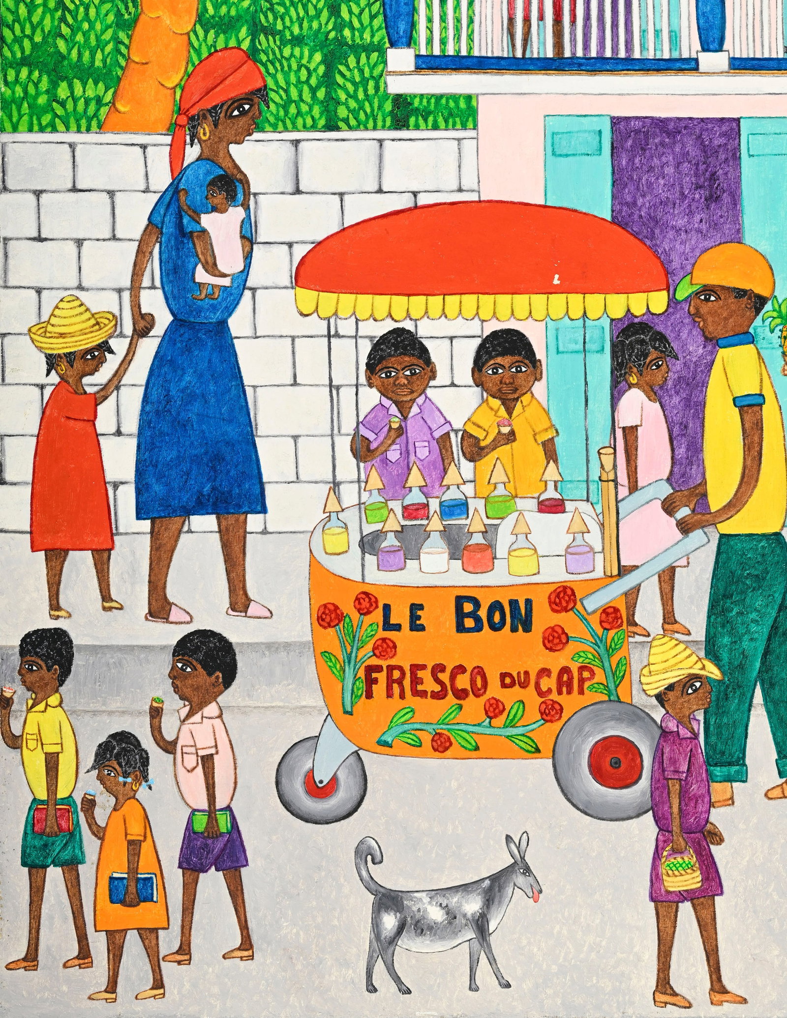 Seymour Etienne Bottex (c.1920/22-2016), Scène de village animée, huile sur toile, sign - 2