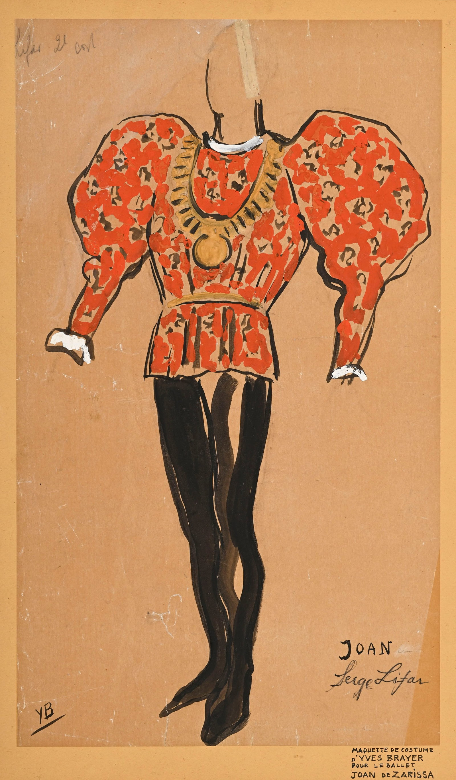 Yves Brayer (1907-1990), Maquettes de costumes pour le ballet Joan Zarissa, 5 gouaches sur papier ca - 3