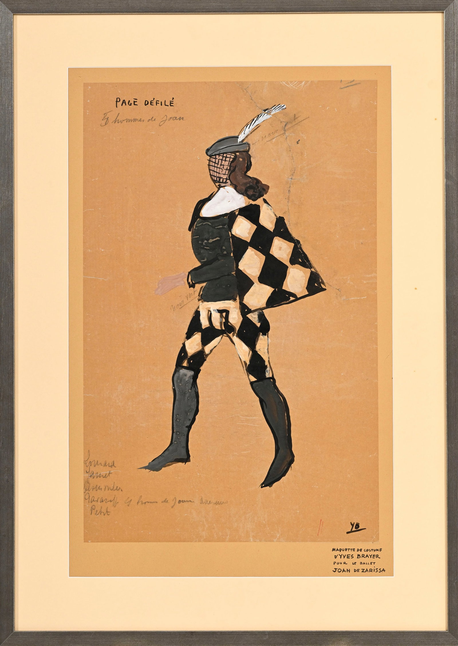 Yves Brayer (1907-1990), Maquettes de costumes pour le ballet Joan Zarissa, 5 gouaches sur papier ca - 7