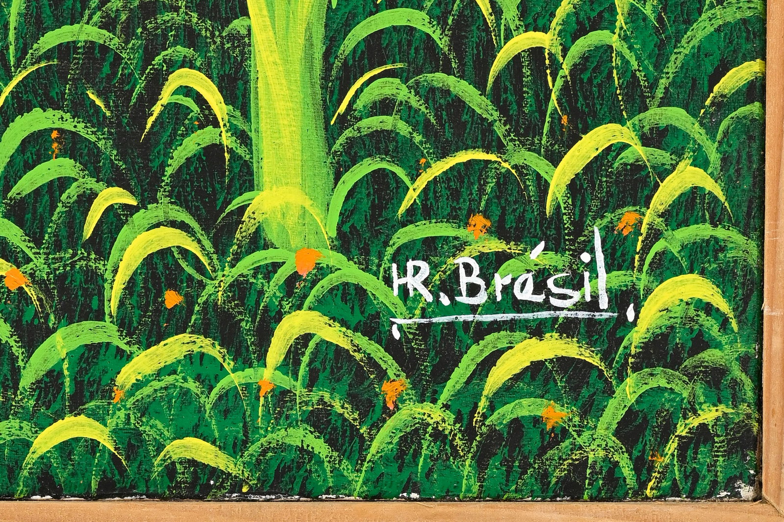 Henri Robert Brésil (1952-1999), Ruisseau serpentant dans la forêt tropicale, huile sur to - 4
