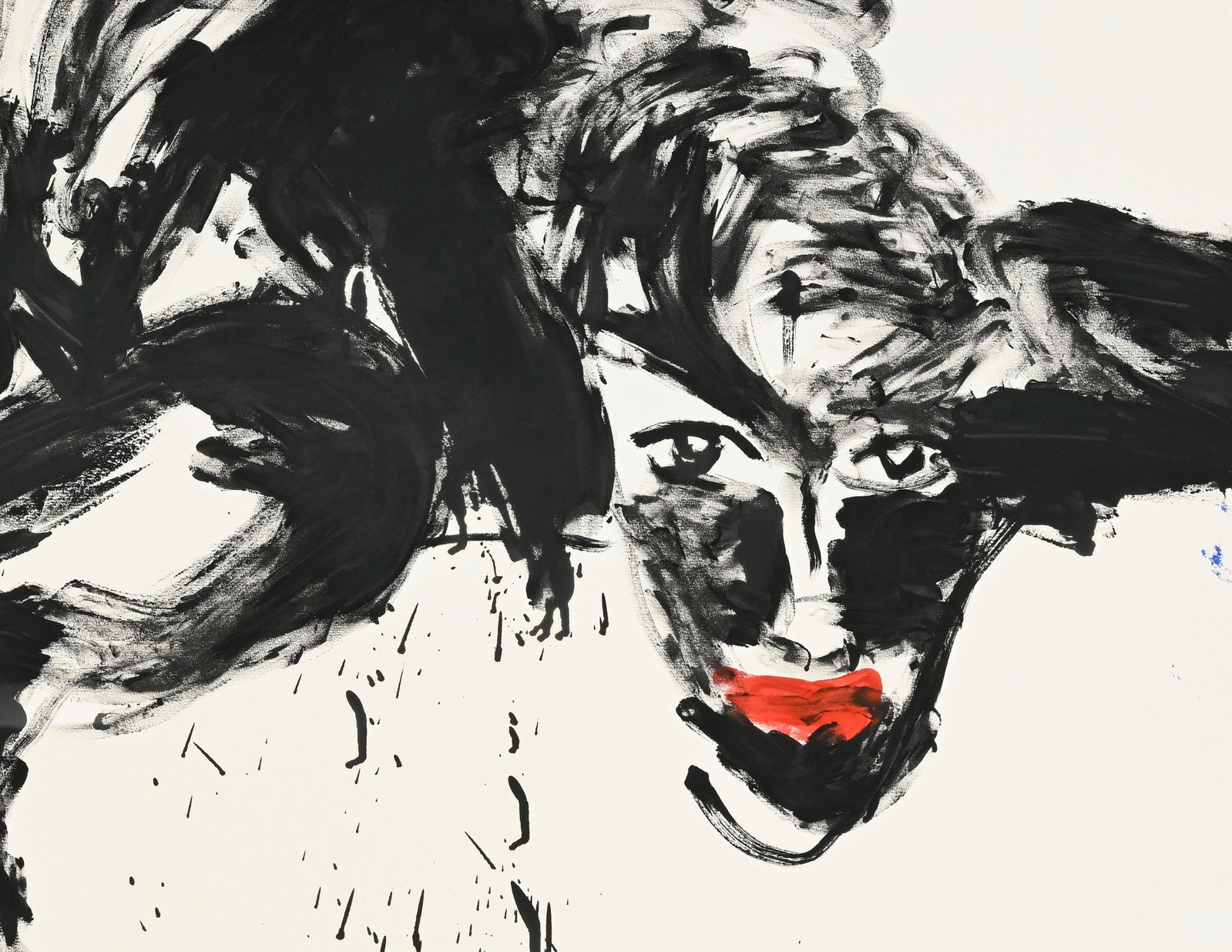 Luciano Castelli (1951), "Selbstportrait", 1988, huile sur papier, signée et datée, 70x100 - 3