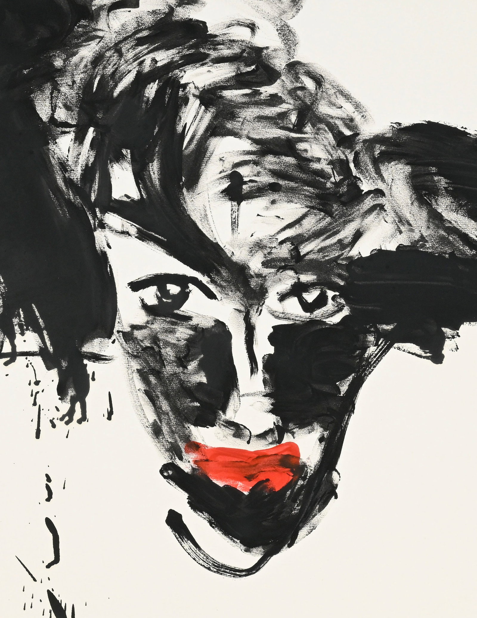 Luciano Castelli (1951), "Selbstportrait", 1988, huile sur papier, signée et datée, 70x100 - 4