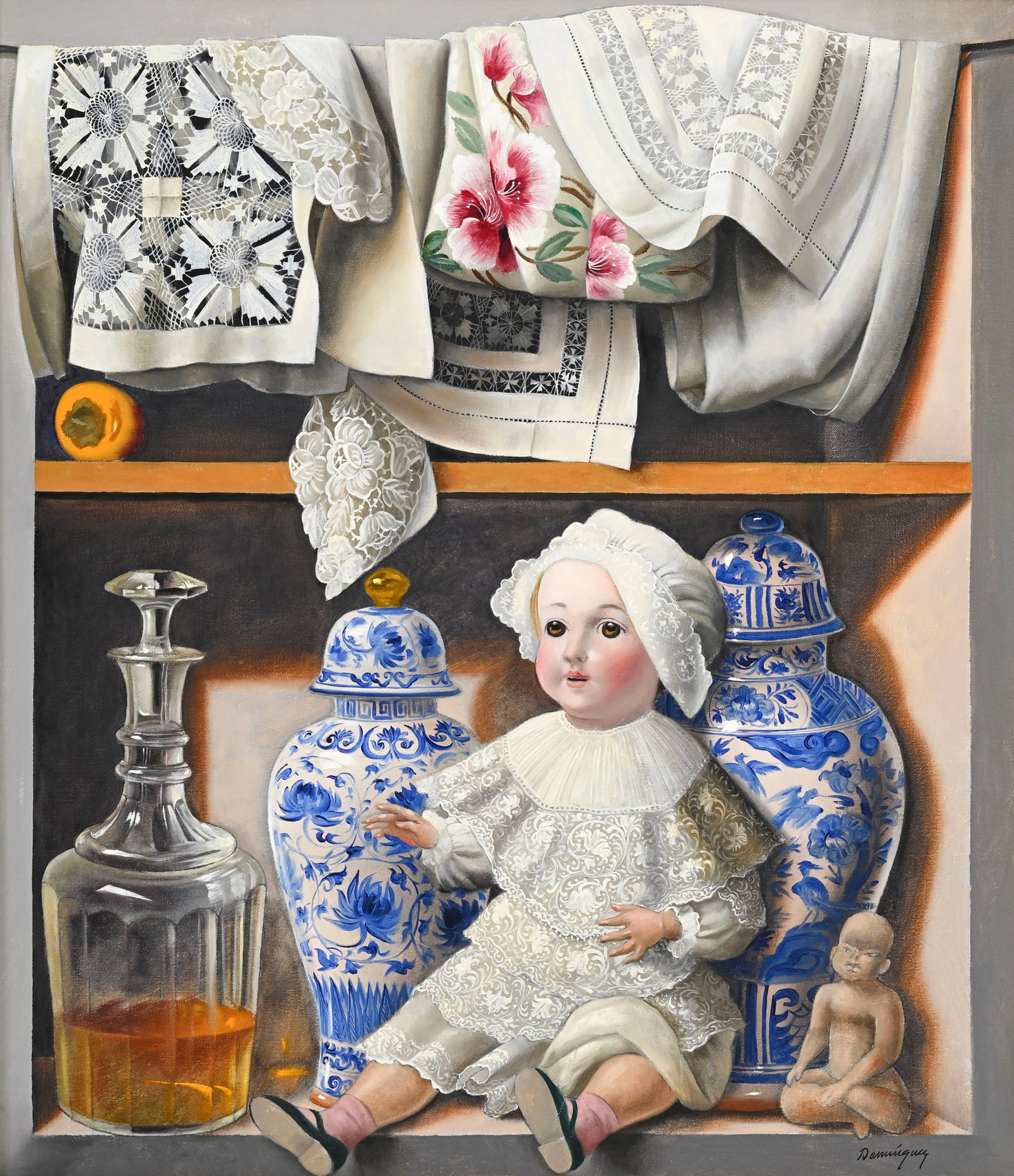 Benjamin Dominguez (1942-2016), "Alacena de mi infancia", huile sur toile, signée, contresign&#: Benjamin Dominguez (1942-2016), "Alacena de mi infancia", huile sur toile, signée, contresignée et titrée au verso, 80x70 cm