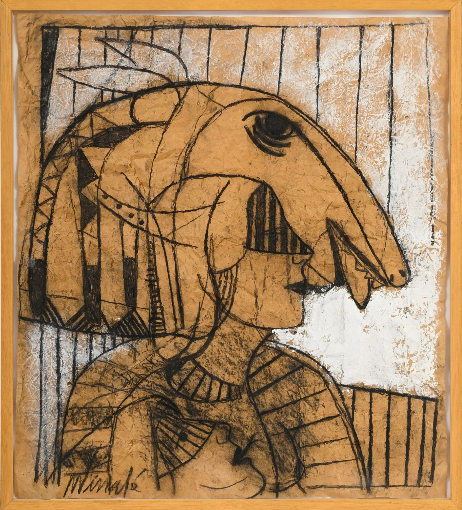 Moïses Finale (1957), "El corazon es de los dos I"_,_ 2003, fusain et acrylique sur papier, sig - 2