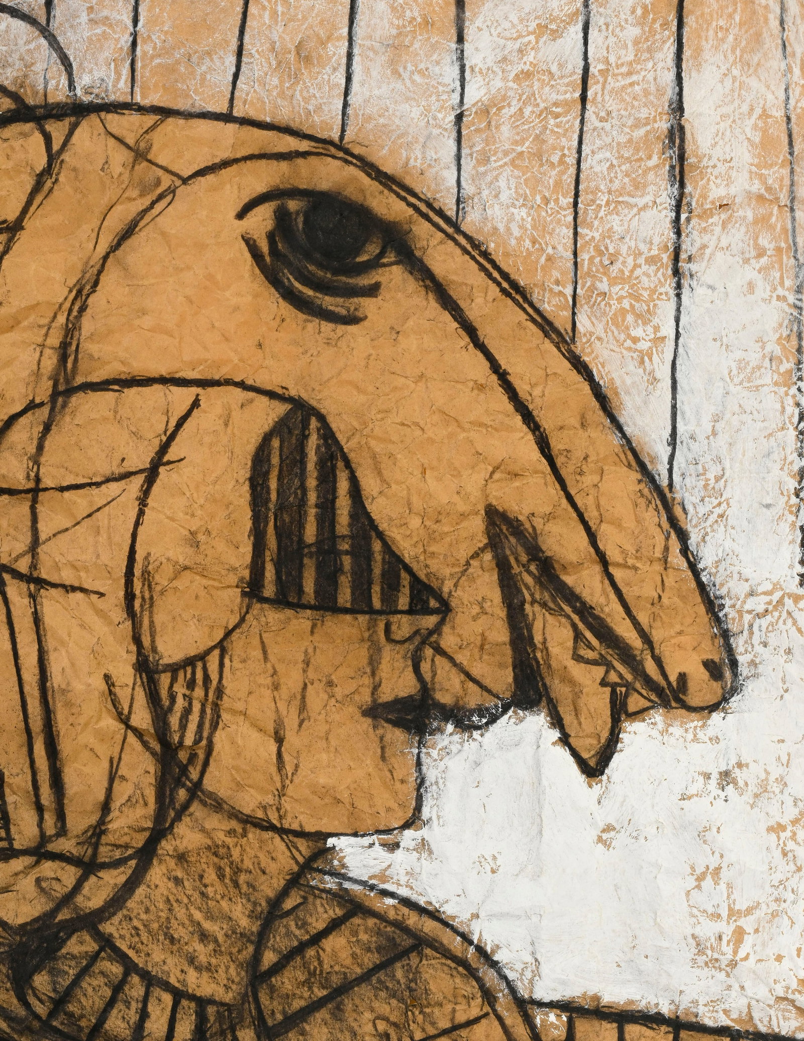 Moïses Finale (1957), "El corazon es de los dos I"_,_ 2003, fusain et acrylique sur papier, sig - 3