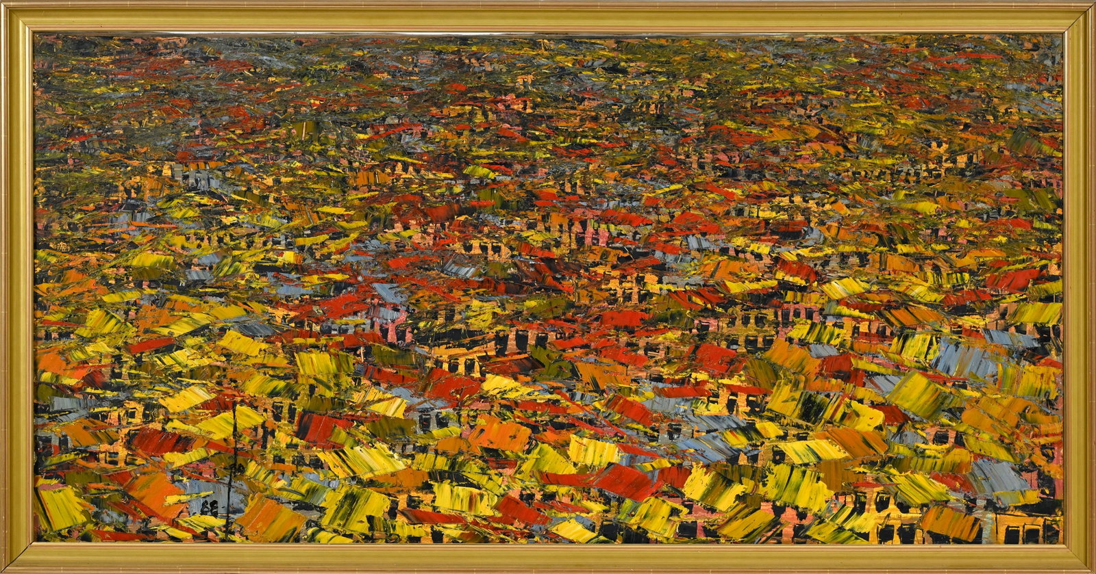 Ablade Glover (1934), "Orange Township", 1988, huile sur toile, monogrammée et datée, titr - 2