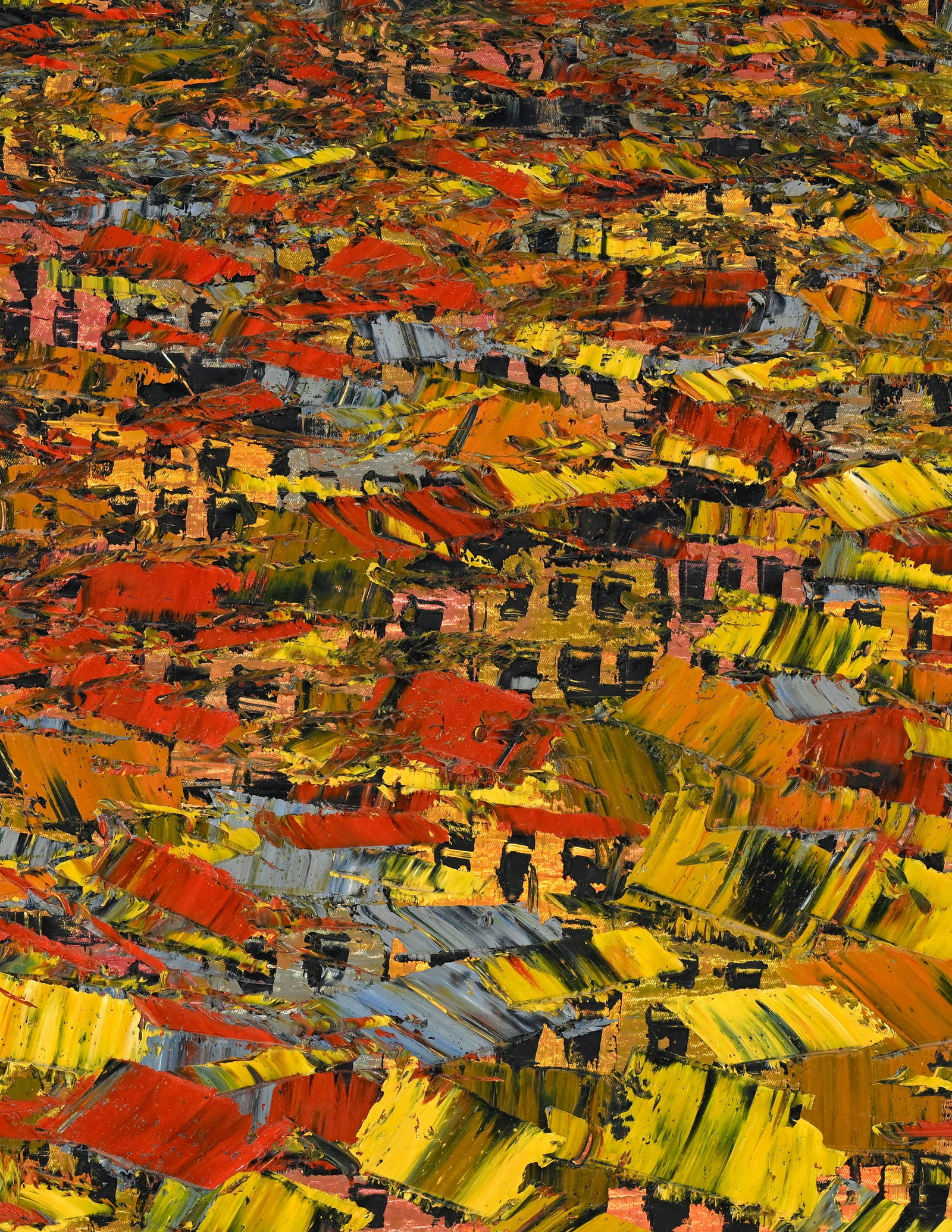 Ablade Glover (1934), "Orange Township", 1988, huile sur toile, monogrammée et datée, titr - 3