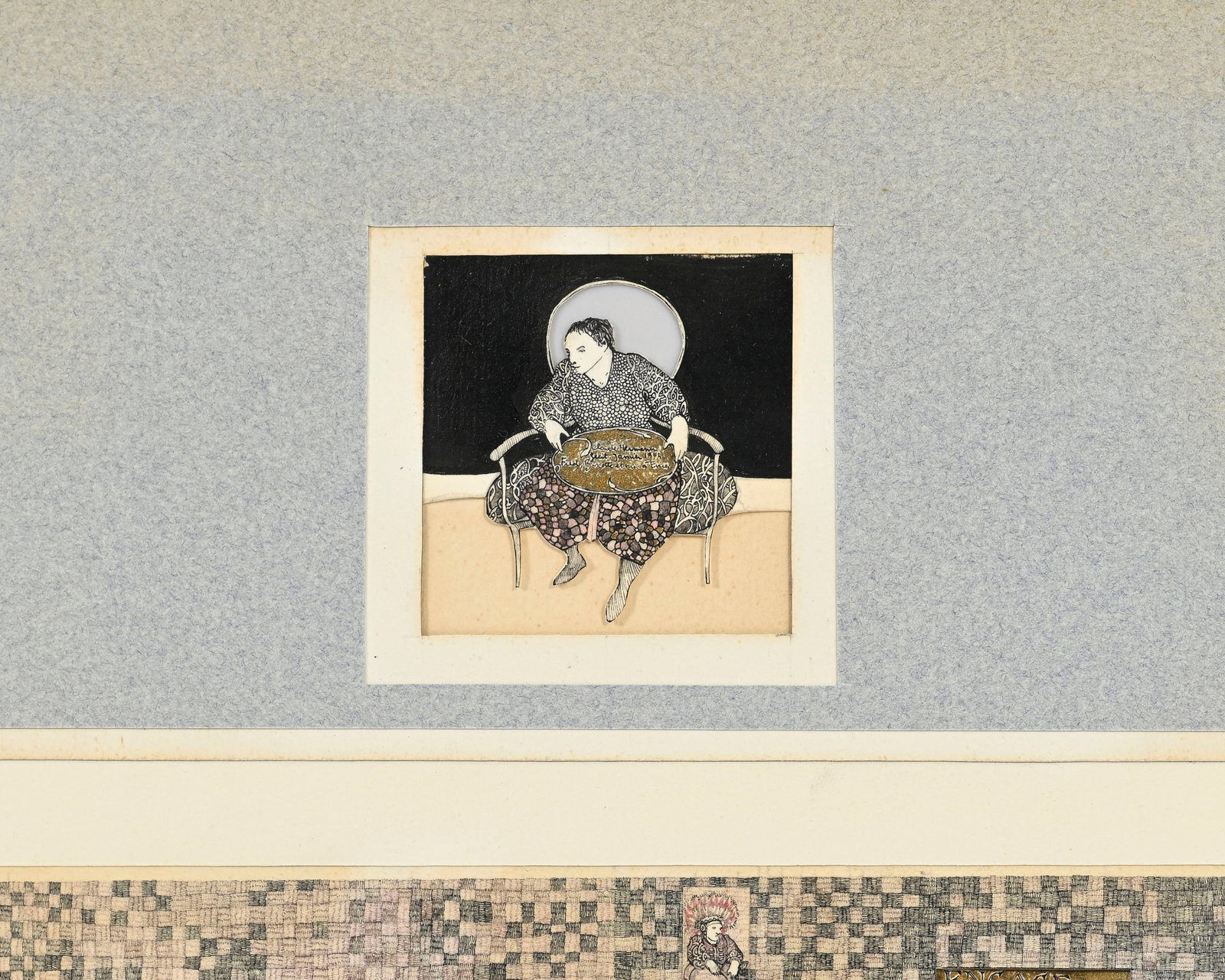 Claude Hermann (1948), Scène de vie à la cuisine, 1974, technique mixte et collage sur pap - 3