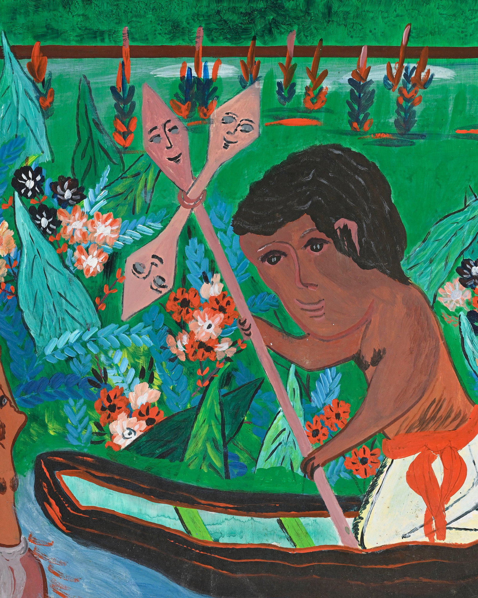 Félix Lafortune (1933-2016), Traversée onirique sur le fleuve, 1978, huile sur isorel, sig - 2