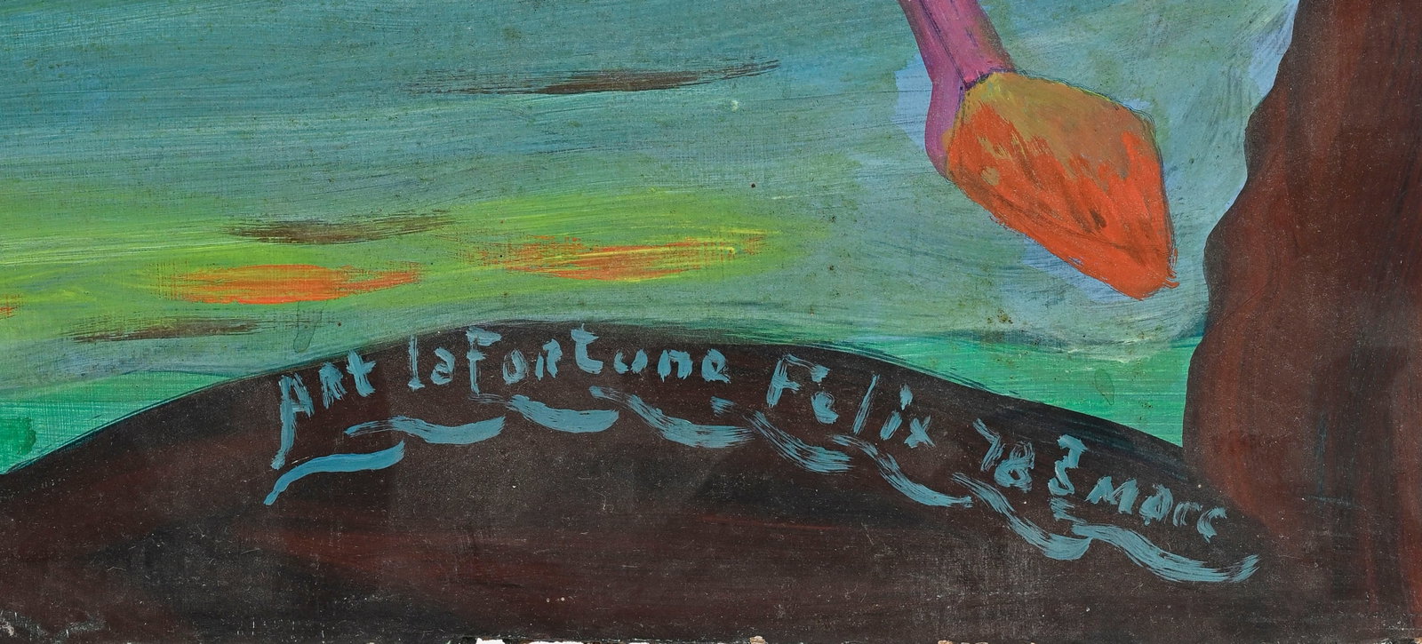 Félix Lafortune (1933-2016), Traversée onirique sur le fleuve, 1978, huile sur isorel, sig - 3