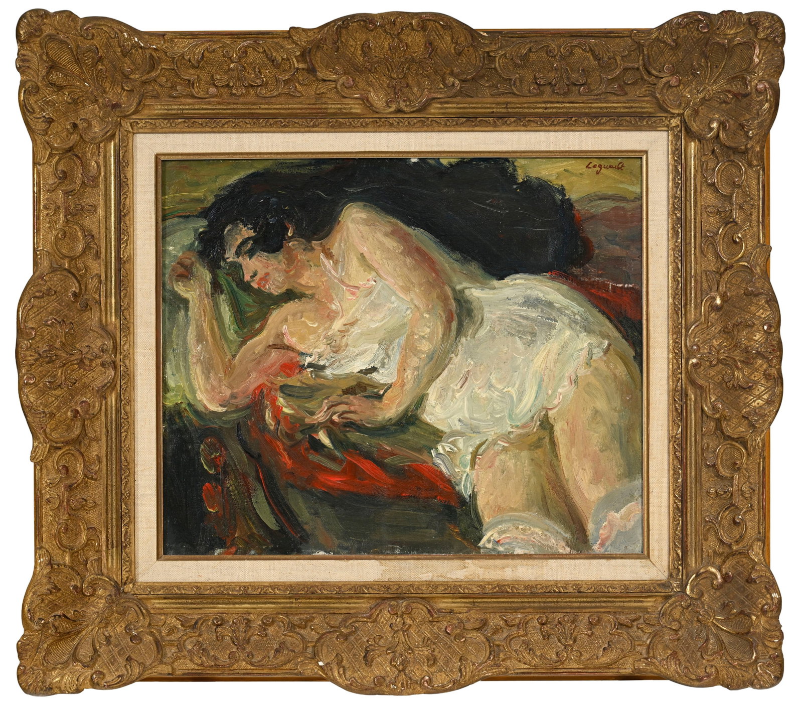 Raymond Legueult (1898-1971), Femme allongée, huile sur toile, signée, 38x46 cm Prove - 2