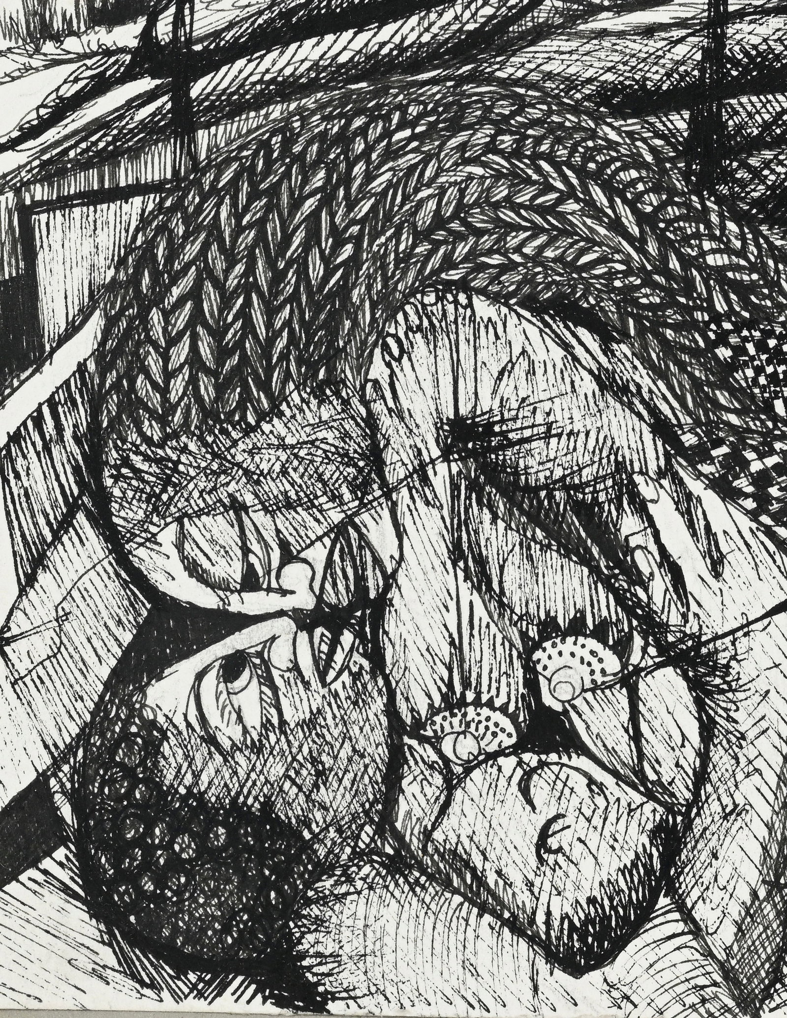 Malangatana (1936-2011), Couple dans un paysage, 1993, encre sur papier, signée et datée,  - 3