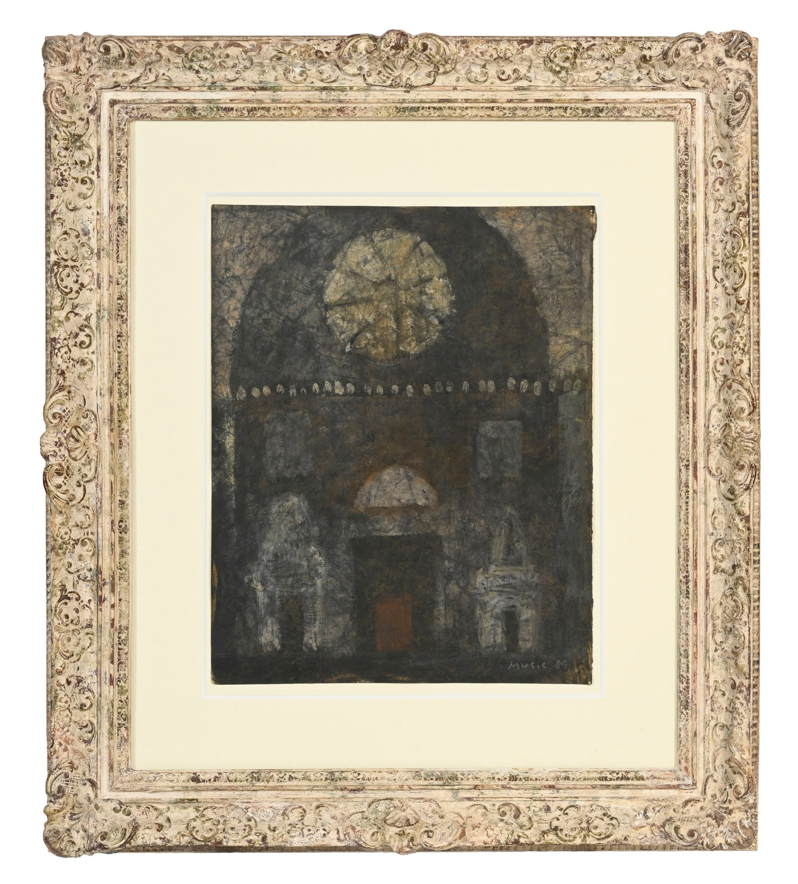 Zoran Antonio Music (1909-2005), Intérieur de cathédrale, 1984, gouache et aquarelle sur p - 2