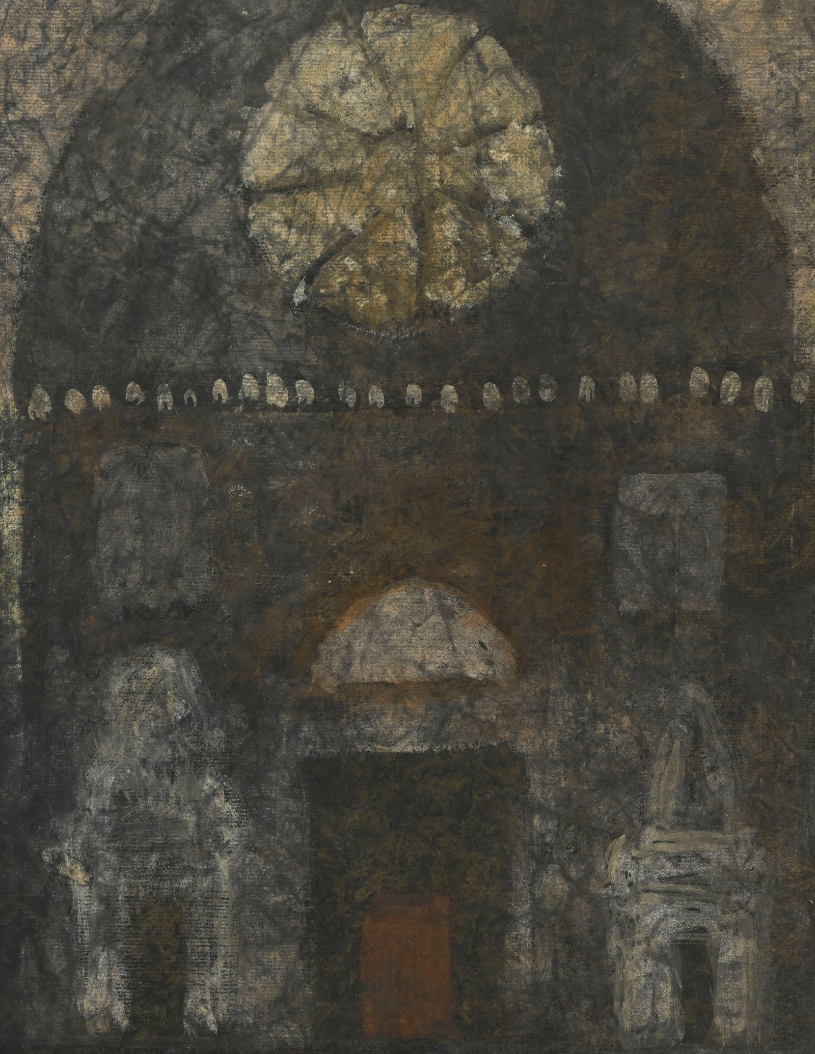 Zoran Antonio Music (1909-2005), Intérieur de cathédrale, 1984, gouache et aquarelle sur p - 3