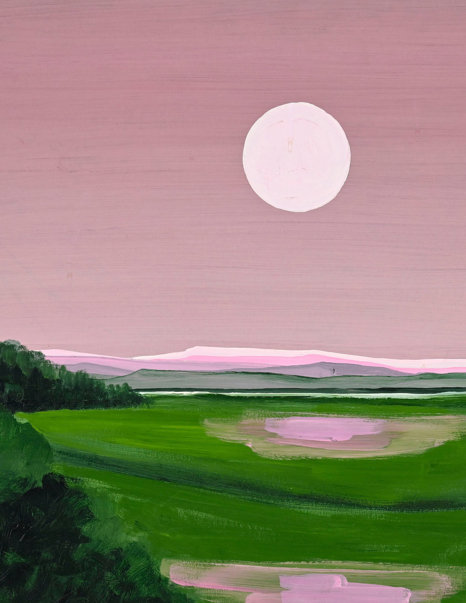 Cesare Peverelli (1922-2000), Levé de lune, huile sur isorel, signée, 49x71 cm - 3