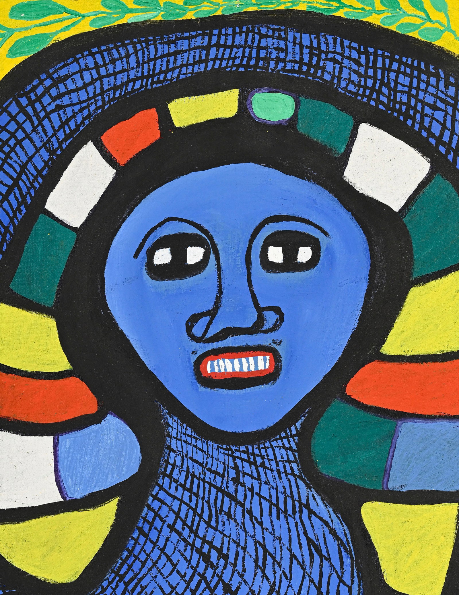 Prosper Pierre-Louis (1947-1997), "Saint soleil", 1982, acrylique sur toile, signée, datée - 2