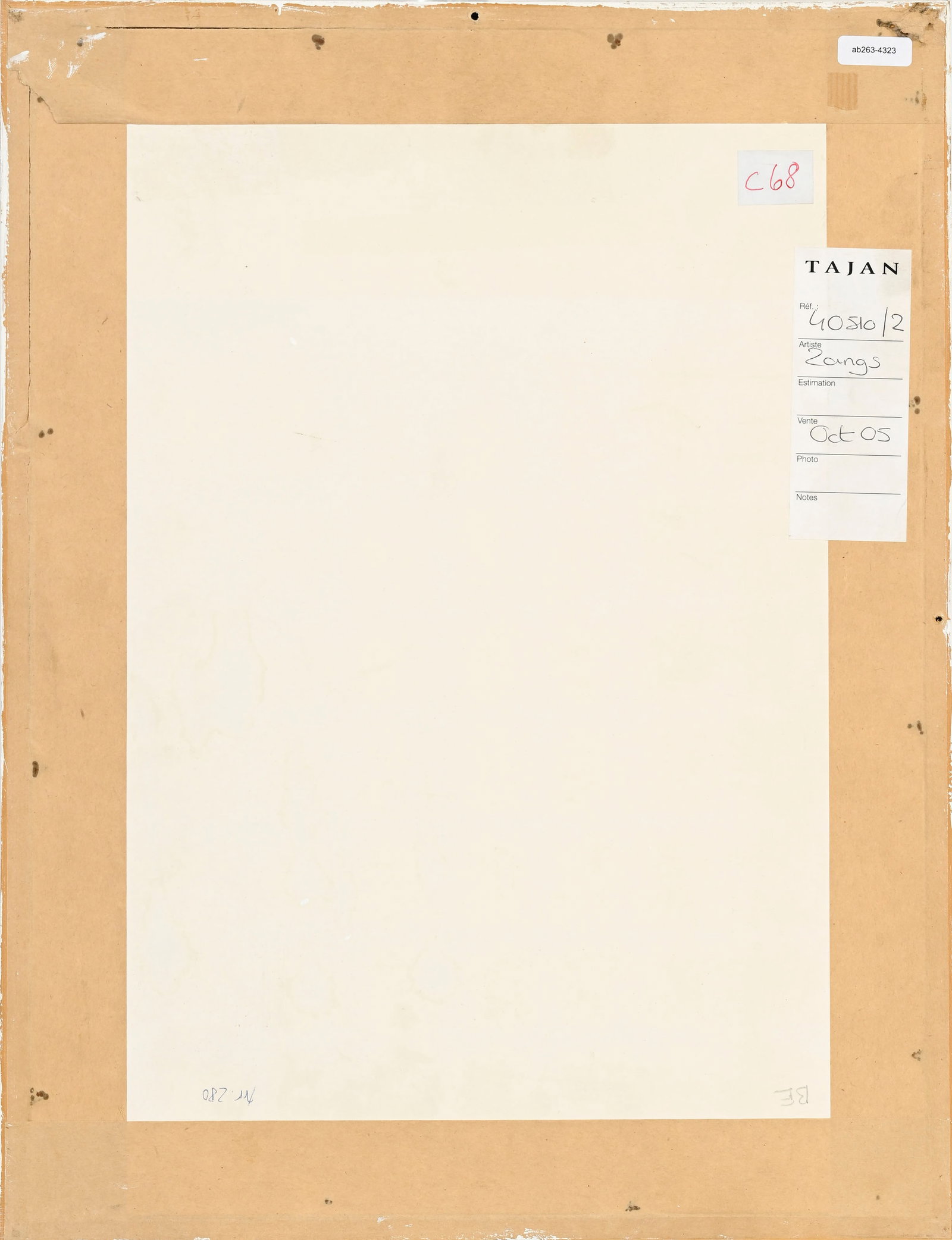 Herbert Zangs (1924-2003), Sans titre, 1978, sculpture en bois peint sous vitrine, signée, 42,5 - 4