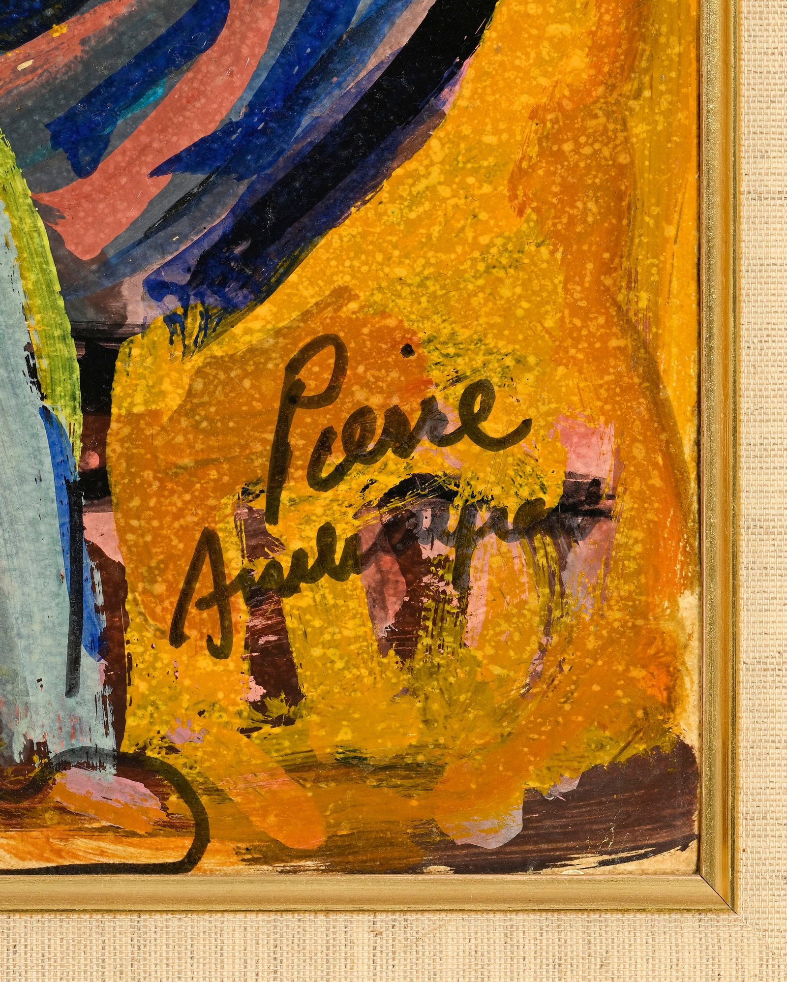 Pierre Ambrogiani (1907-1985), Homme au râteau, technique mixte sur papier marouflé sur to - 4
