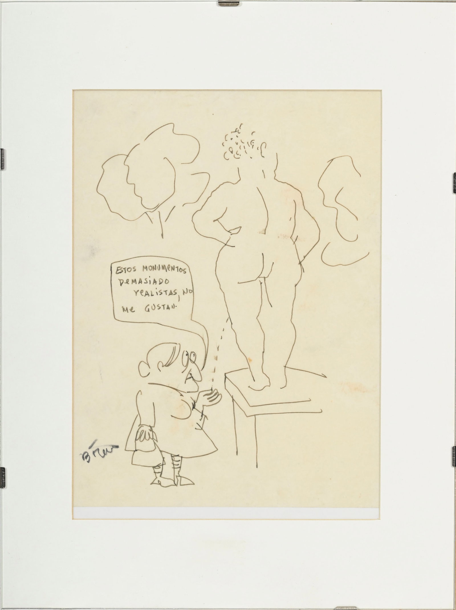Fernando Botero (1932-2023), "Estos monumentos demasiado realistas, no me gustan", encre sur papier, - 2