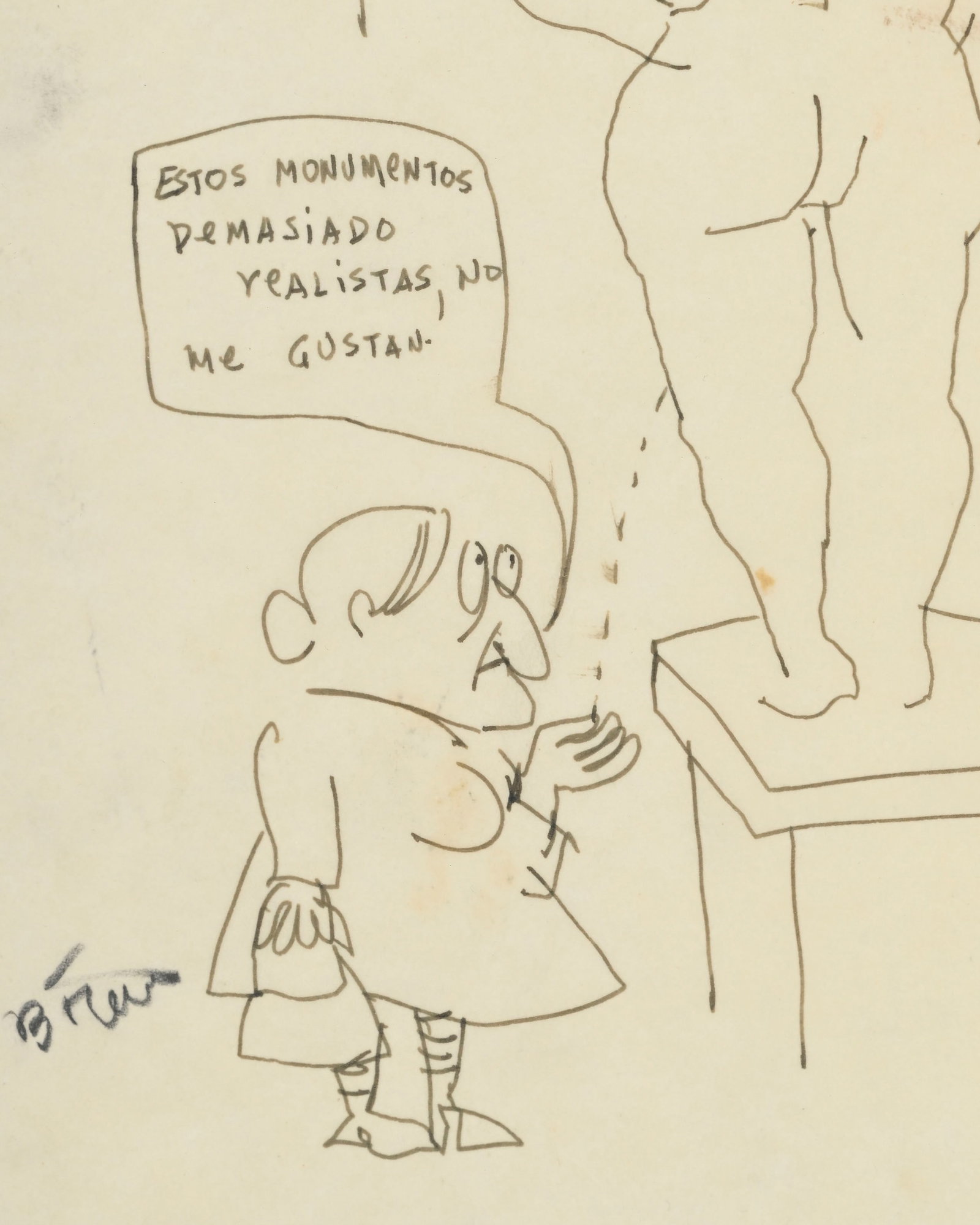 Fernando Botero (1932-2023), "Estos monumentos demasiado realistas, no me gustan", encre sur papier, - 3